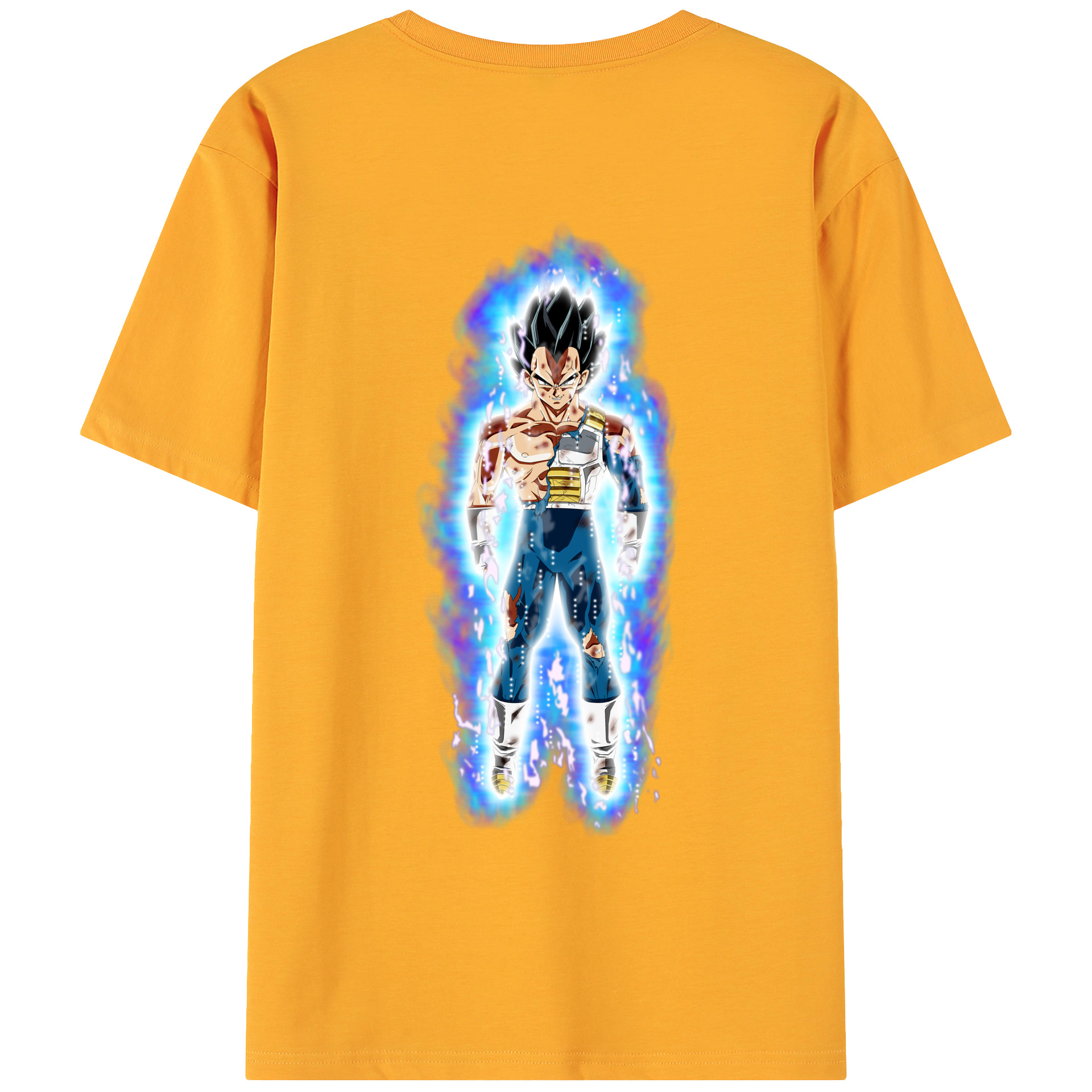 （画像用） ドラゴンボール ベジータ四世（Bejīta Yonsei）DRAGON BALL Vegeta IV 綿100％ メンズ半袖Tシャツ（バックプリント） 通気性