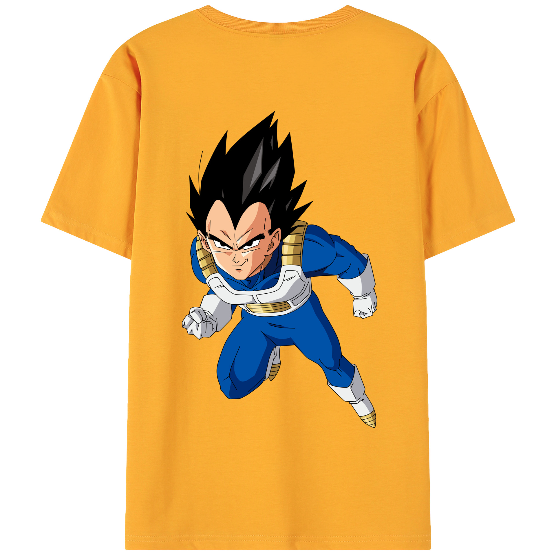 （画像用） ドラゴンボール ベジータ四世（Bejīta Yonsei）DRAGON BALL Vegeta IV 綿100％ メンズ半袖Tシャツ（バックプリント） 通気性