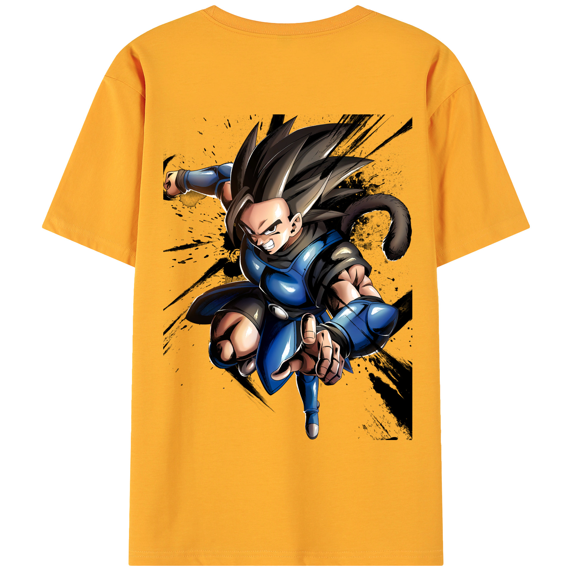 （画像用） ドラゴンボール ベジータ四世（Bejīta Yonsei）DRAGON BALL Vegeta IV 綿100％ メンズ半袖Tシャツ（バックプリント） 通気性