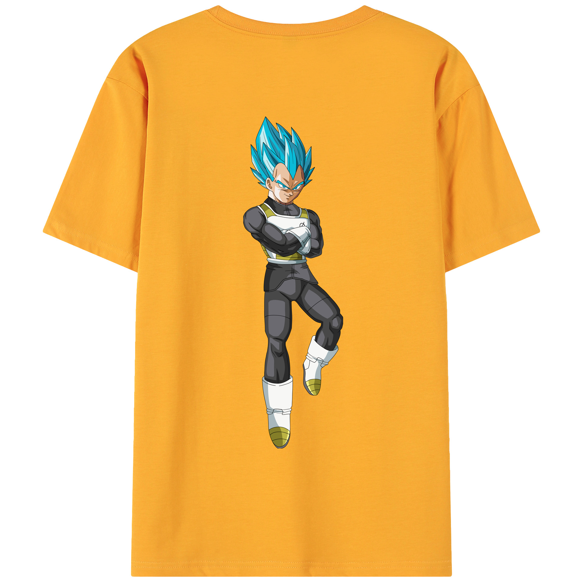 （画像用） ドラゴンボール ベジータ四世（Bejīta Yonsei）DRAGON BALL Vegeta IV 綿100％ メンズ半袖Tシャツ（バックプリント） 通気性
