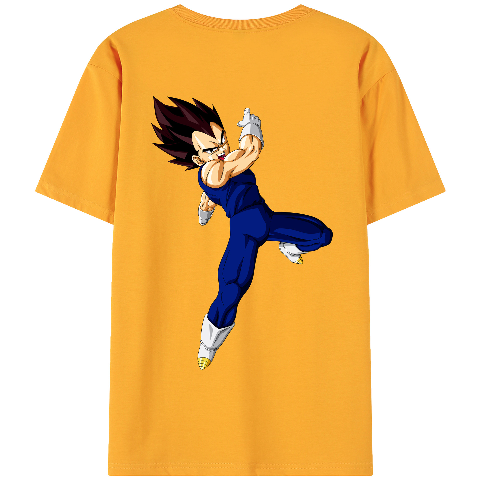 （画像用） ドラゴンボール ベジータ四世（Bejīta Yonsei）DRAGON BALL Vegeta IV 綿100％ メンズ半袖Tシャツ（バックプリント） 通気性