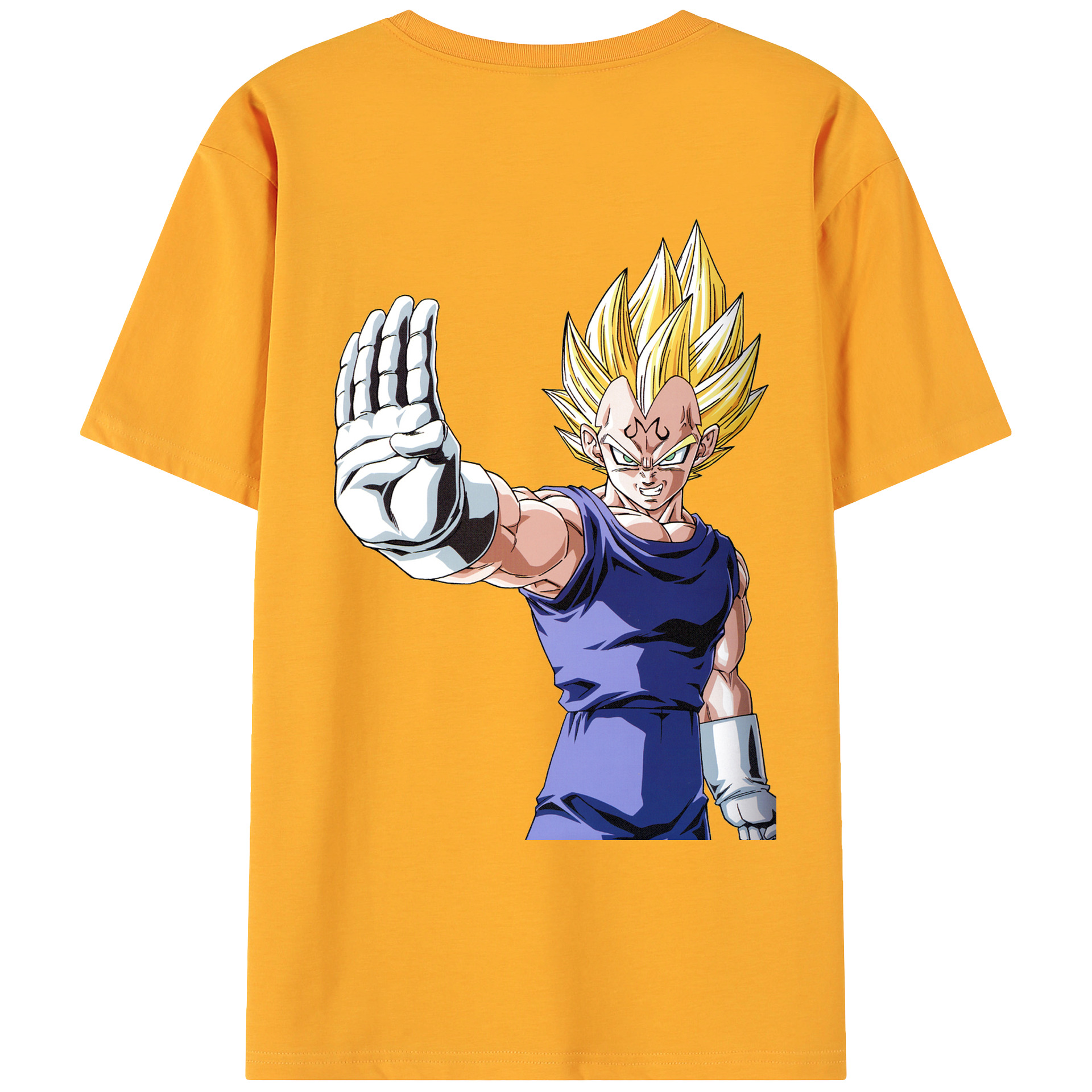 （画像用） ドラゴンボール ベジータ四世（Bejīta Yonsei）DRAGON BALL Vegeta IV 綿100％ メンズ半袖Tシャツ（バックプリント） 通気性