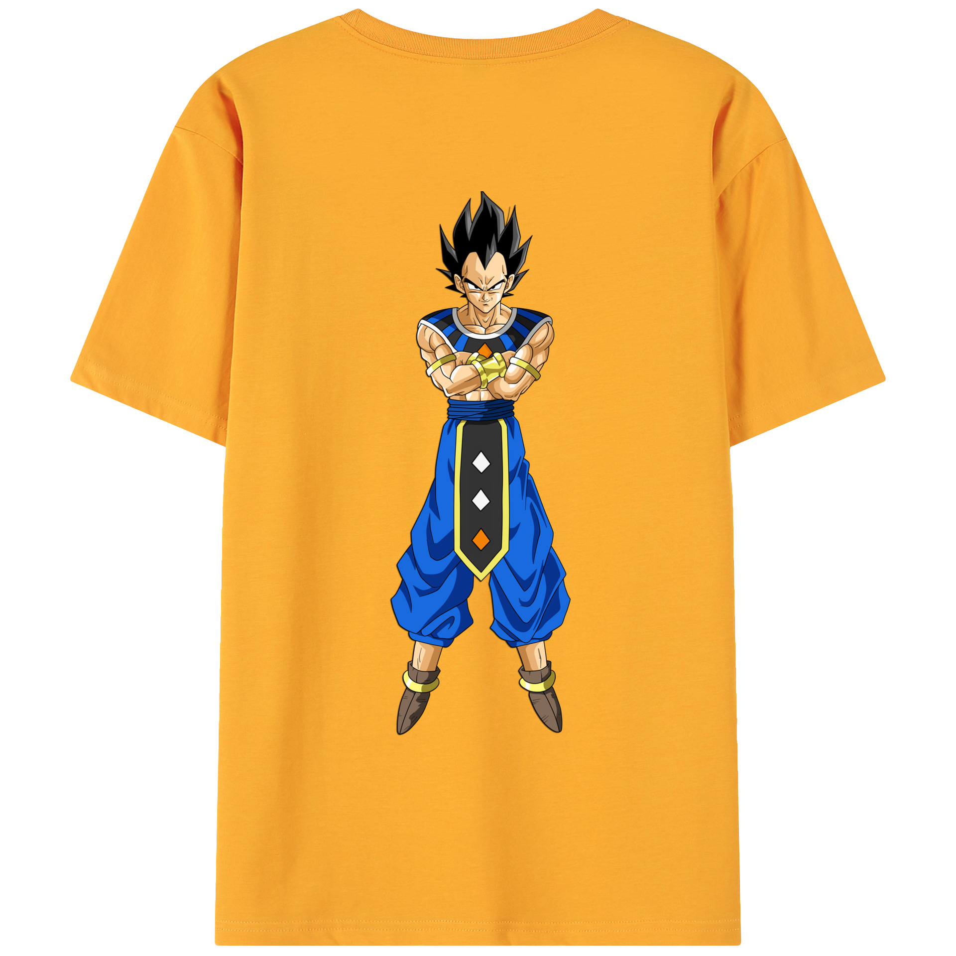 （画像用） ドラゴンボール ベジータ四世（Bejīta Yonsei）DRAGON BALL Vegeta IV 綿100％ メンズ半袖Tシャツ（バックプリント） 通気性