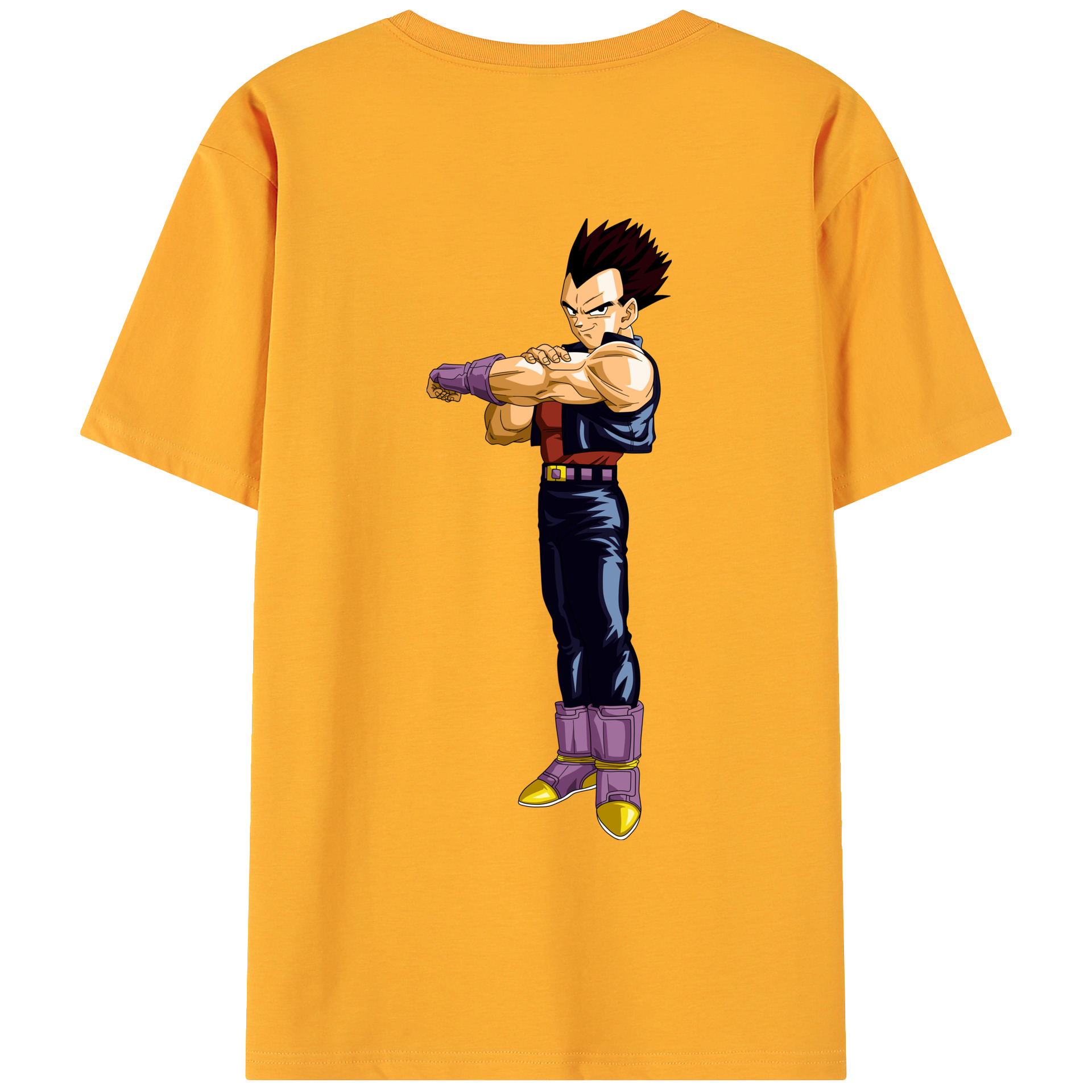 （画像用） ドラゴンボール ベジータ四世（Bejīta Yonsei）DRAGON BALL Vegeta IV 綿100％ メンズ半袖Tシャツ（バックプリント） 通気性