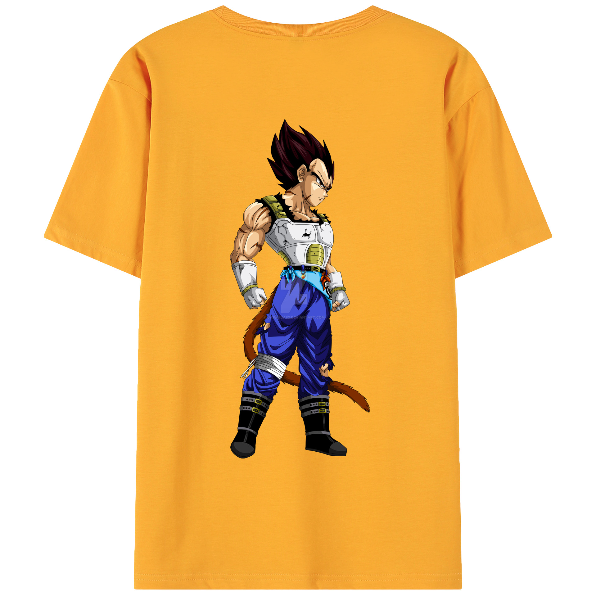 （画像用） ドラゴンボール ベジータ四世（Bejīta Yonsei）DRAGON BALL Vegeta IV 綿100％ メンズ半袖Tシャツ（バックプリント） 通気性