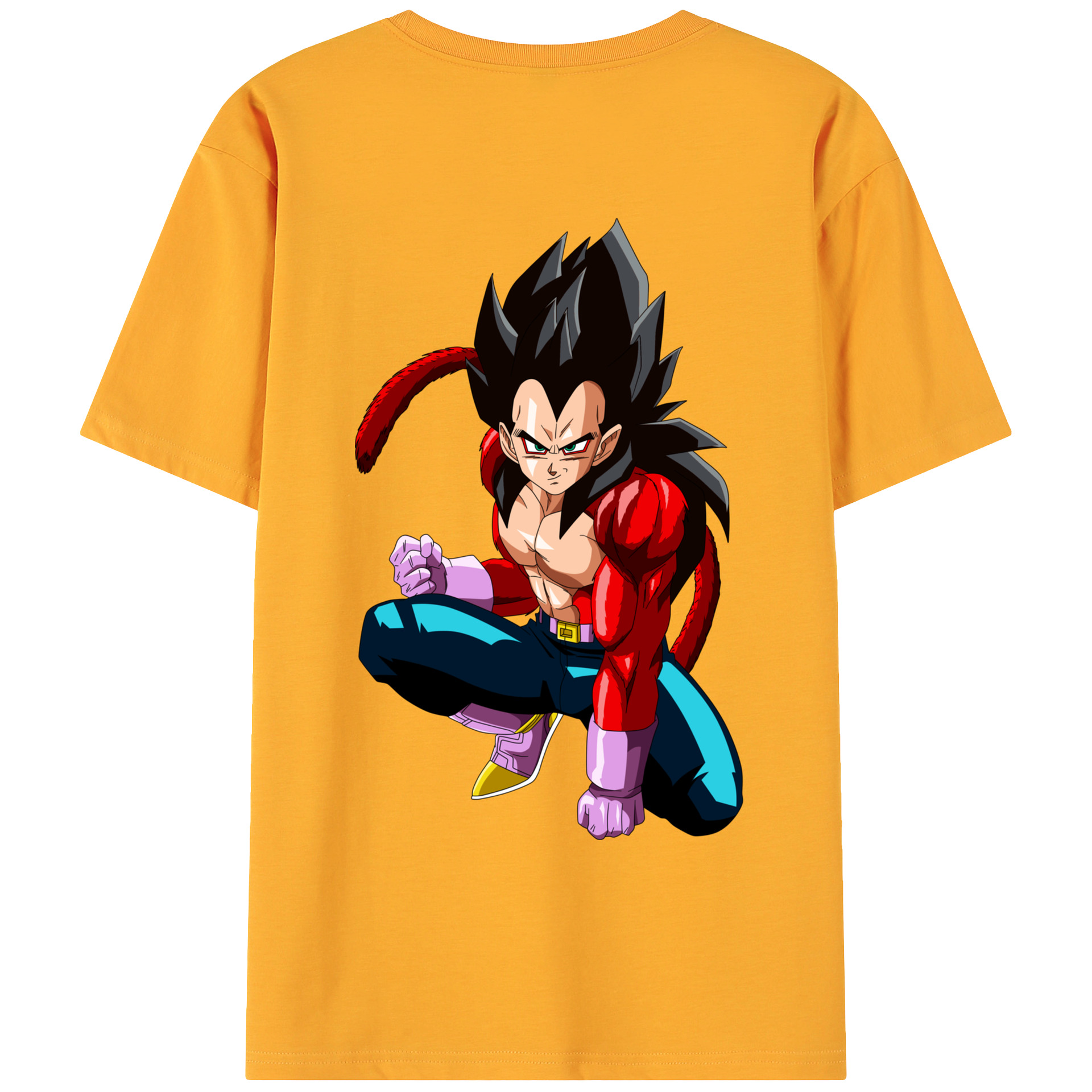 （画像用） ドラゴンボール ベジータ四世（Bejīta Yonsei）DRAGON BALL Vegeta IV 綿100％ メンズ半袖Tシャツ（バックプリント） 通気性