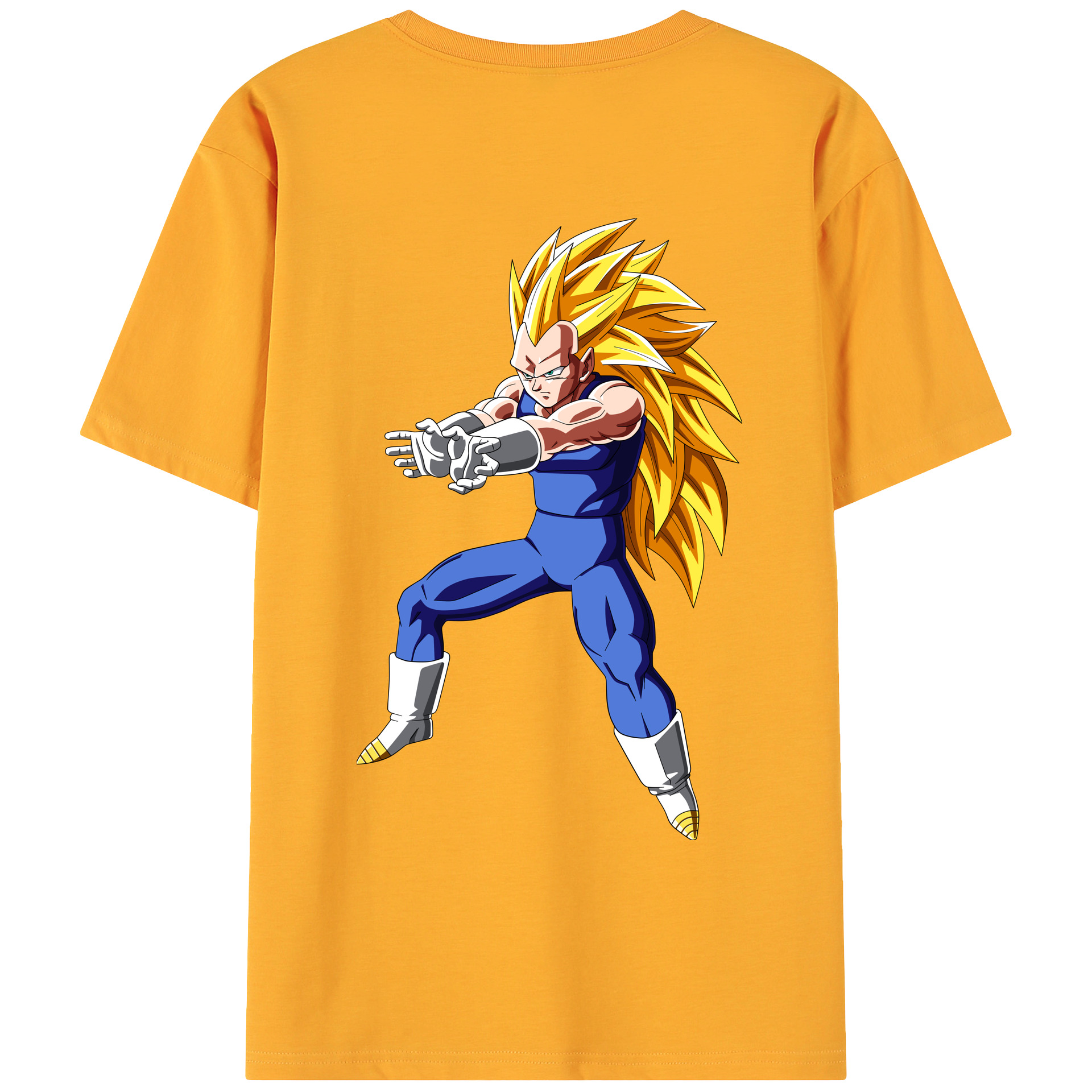 （画像用） ドラゴンボール ベジータ四世（Bejīta Yonsei）DRAGON BALL Vegeta IV 綿100％ メンズ半袖Tシャツ（バックプリント） 通気性
