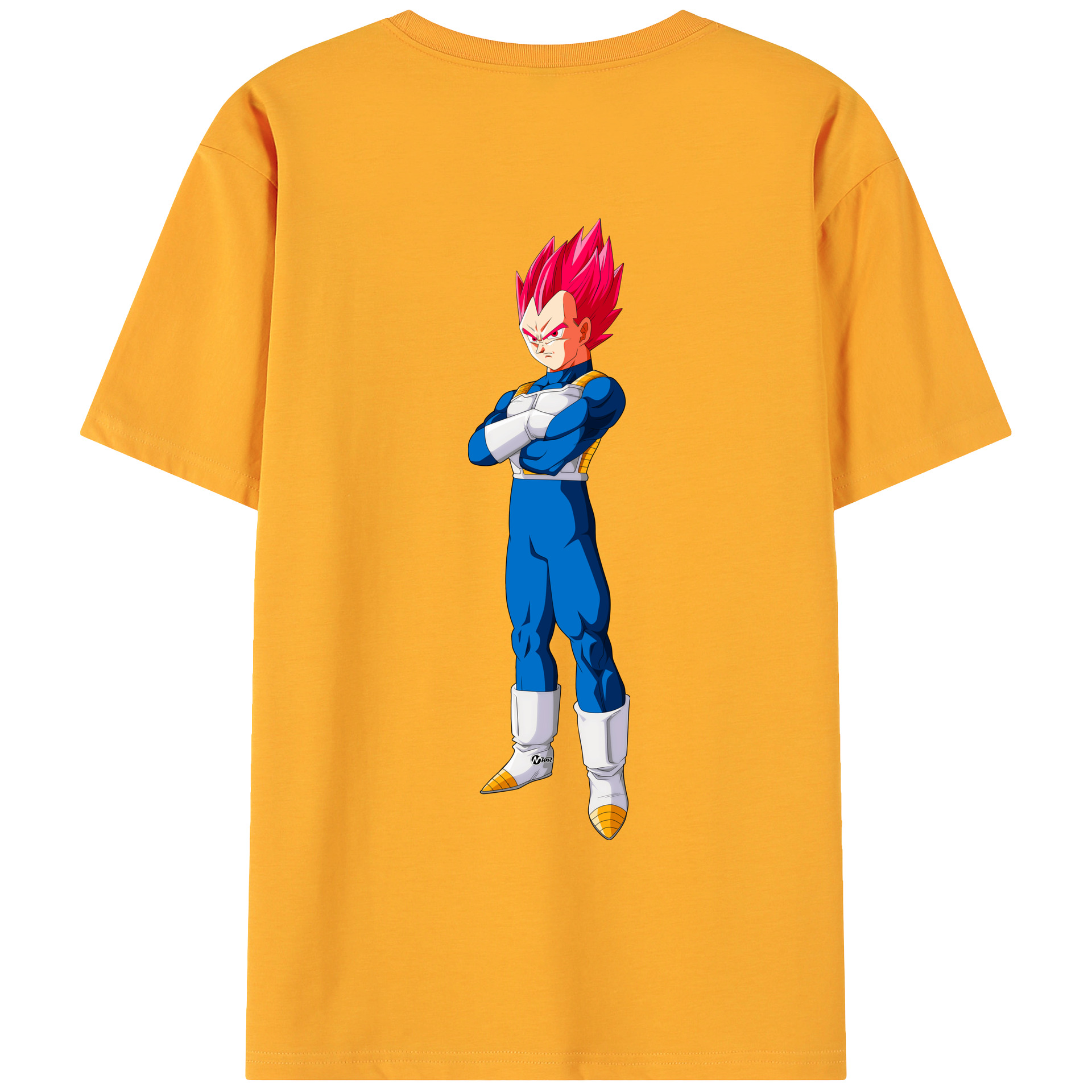 （画像用） ドラゴンボール ベジータ四世（Bejīta Yonsei）DRAGON BALL Vegeta IV 綿100％ メンズ半袖Tシャツ（バックプリント） 通気性