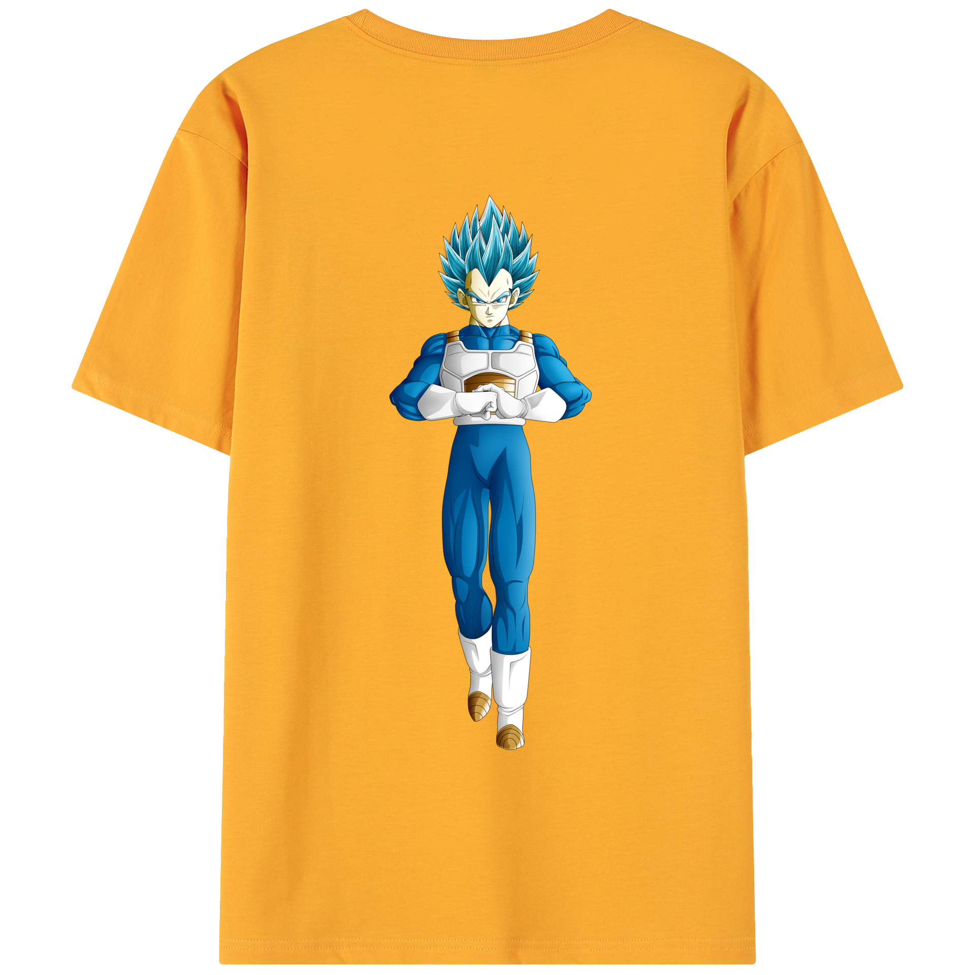 （画像用） ドラゴンボール ベジータ四世（Bejīta Yonsei）DRAGON BALL Vegeta IV 綿100％ メンズ半袖Tシャツ（バックプリント） 通気性