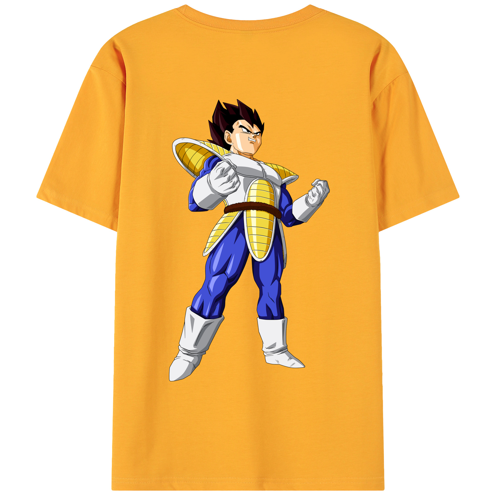 （画像用） ドラゴンボール ベジータ四世（Bejīta Yonsei）DRAGON BALL Vegeta IV 綿100％ メンズ半袖Tシャツ（バックプリント） 通気性