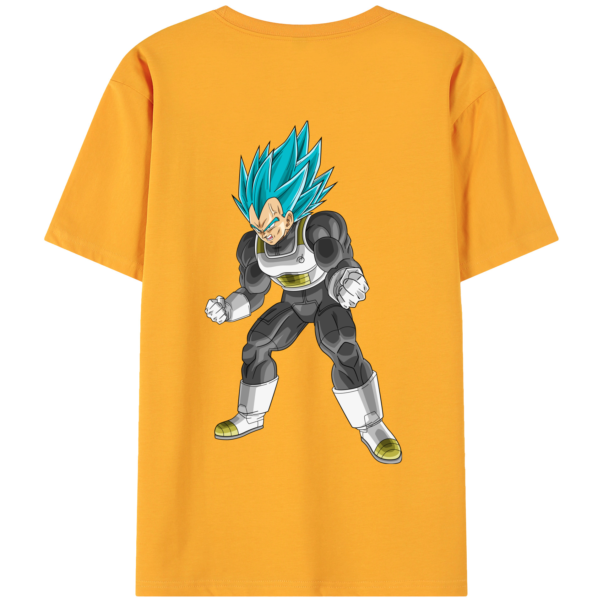 （画像用） ドラゴンボール ベジータ四世（Bejīta Yonsei）DRAGON BALL Vegeta IV 綿100％ メンズ半袖Tシャツ（バックプリント） 通気性