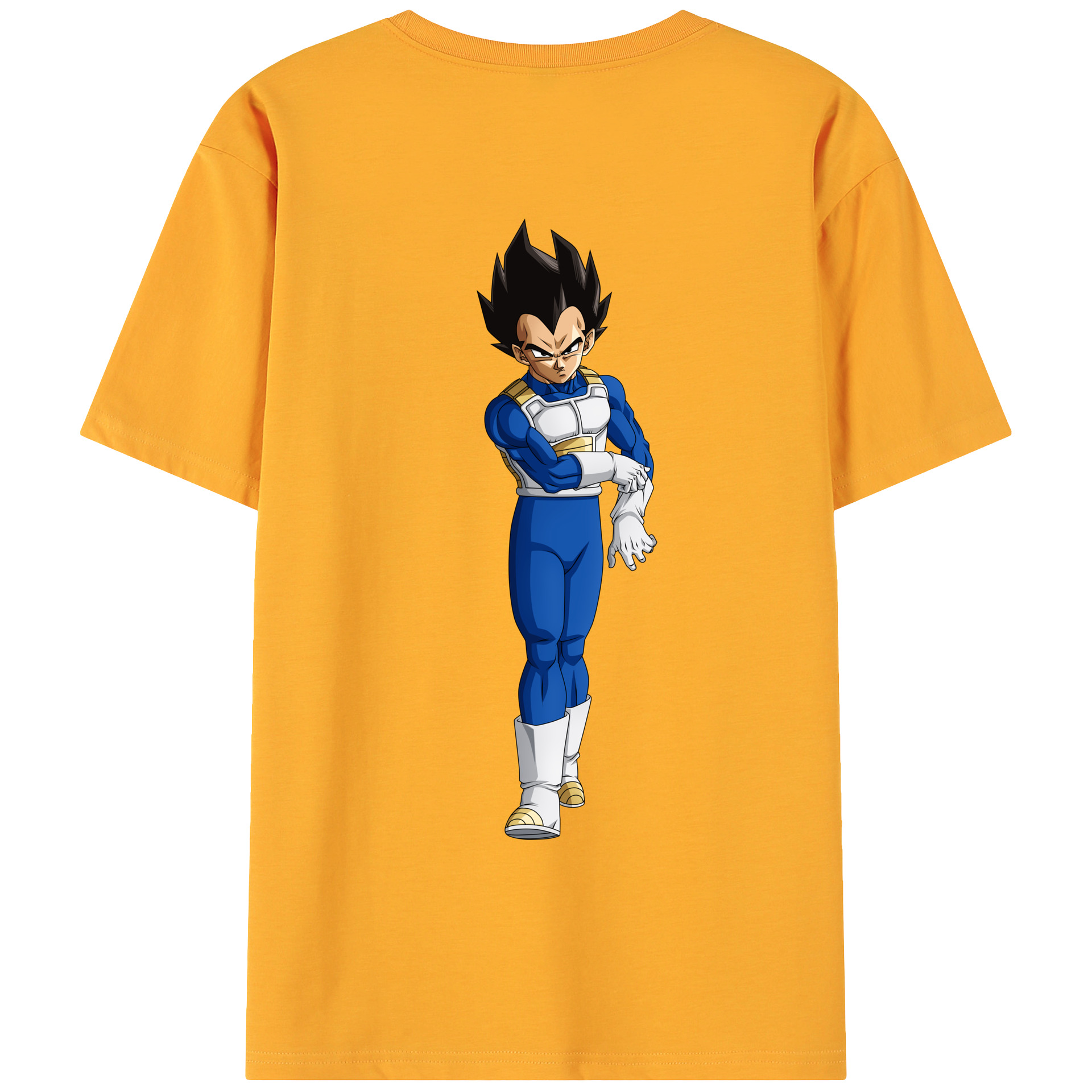 （画像用） ドラゴンボール ベジータ四世（Bejīta Yonsei）DRAGON BALL Vegeta IV 綿100％ メンズ半袖Tシャツ（バックプリント） 通気性
