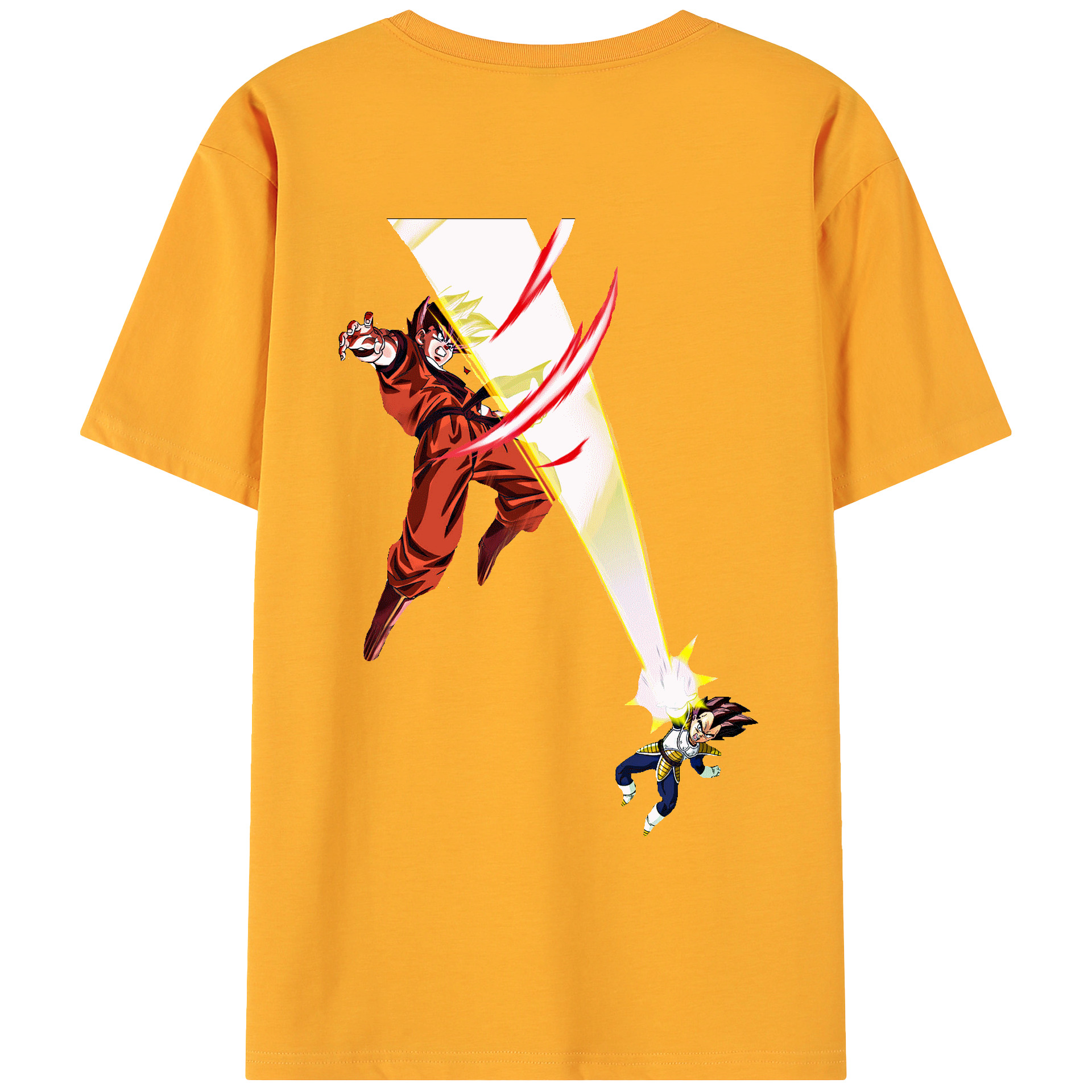 （画像用） ドラゴンボール ベジータ四世（Bejīta Yonsei）DRAGON BALL Vegeta IV 綿100％ メンズ半袖Tシャツ（バックプリント） 通気性