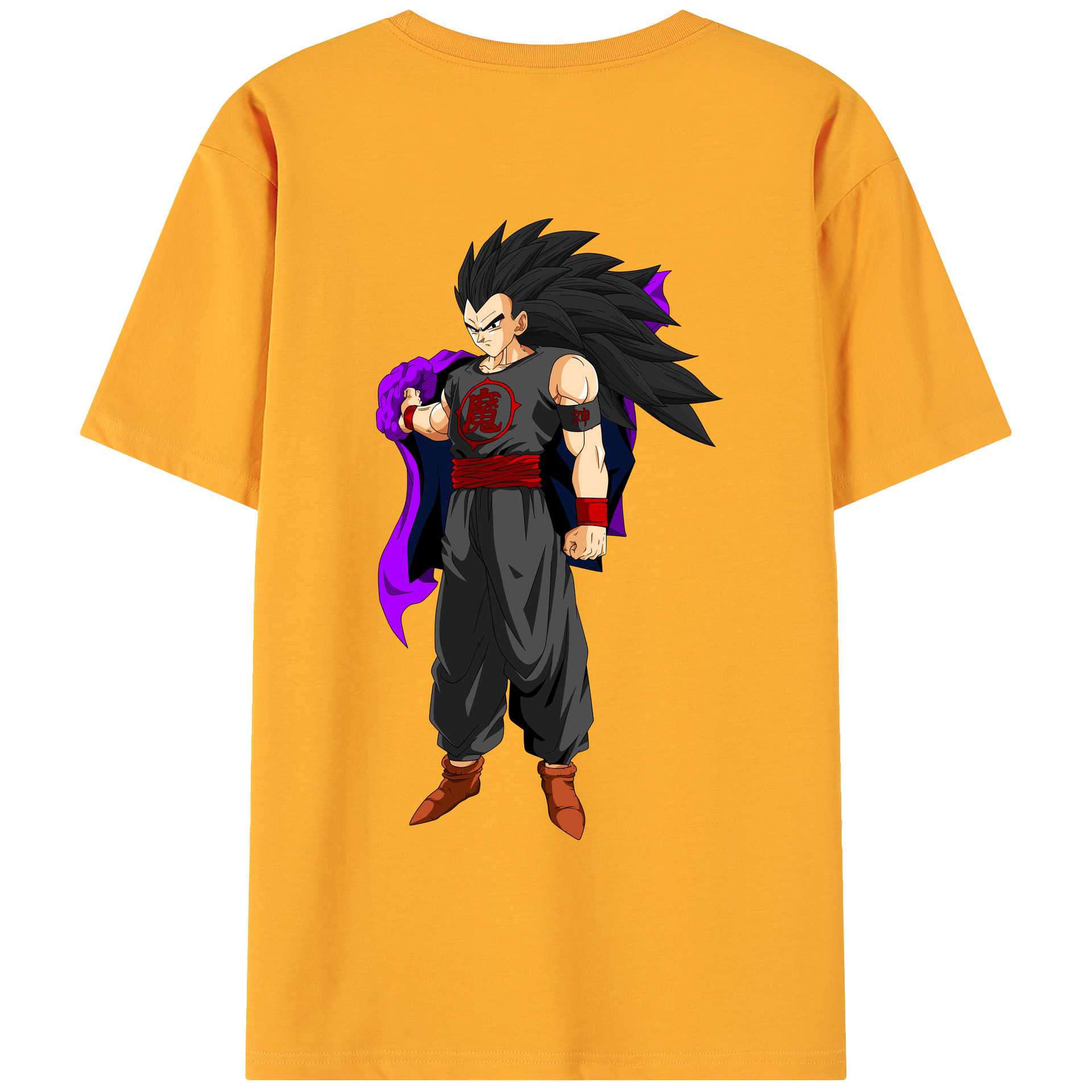 （画像用） ドラゴンボール ベジータ四世（Bejīta Yonsei）DRAGON BALL Vegeta IV 綿100％ メンズ半袖Tシャツ（バックプリント） 通気性