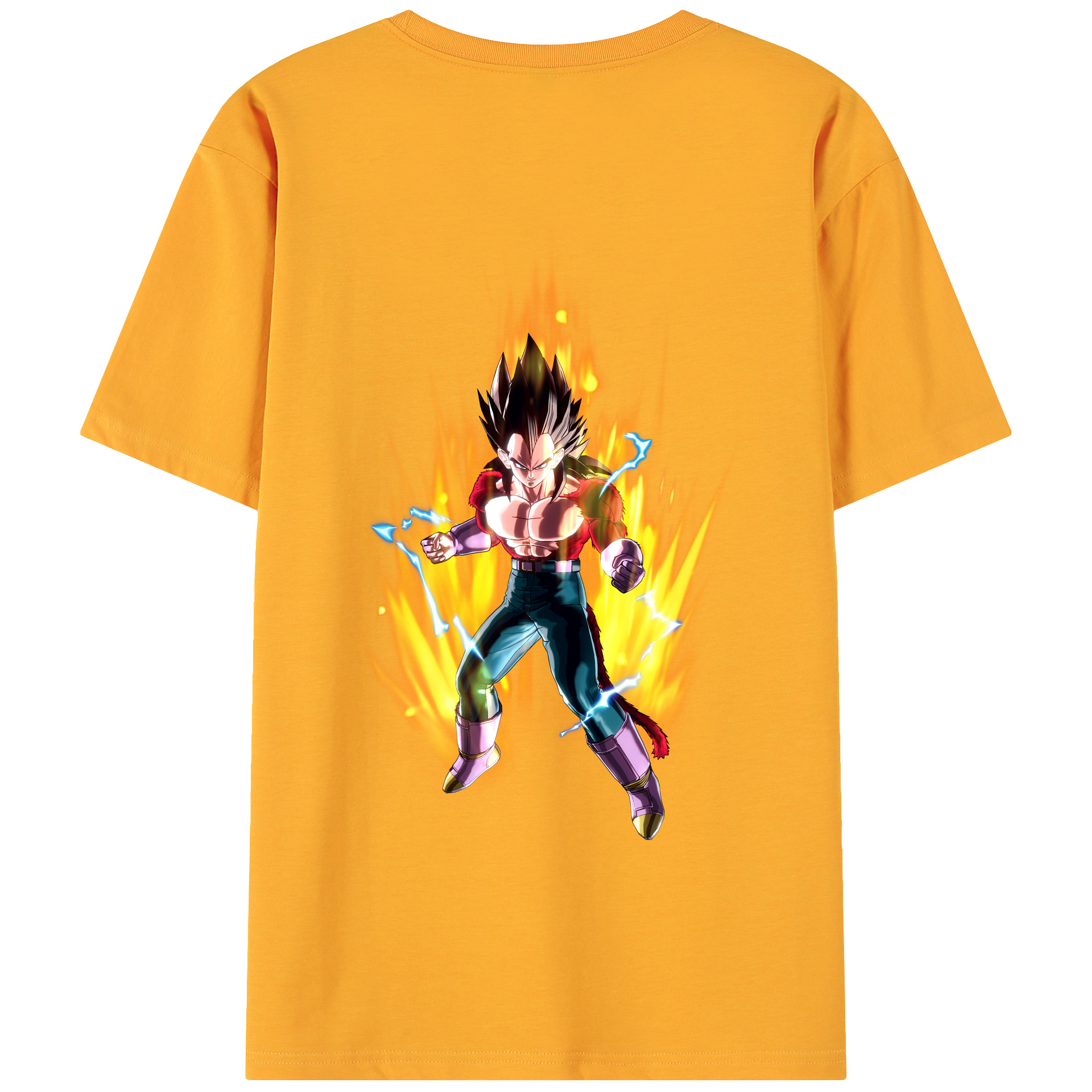 （画像用） ドラゴンボール ベジータ四世（Bejīta Yonsei）DRAGON BALL Vegeta IV 綿100％ メンズ半袖Tシャツ（バックプリント） 通気性