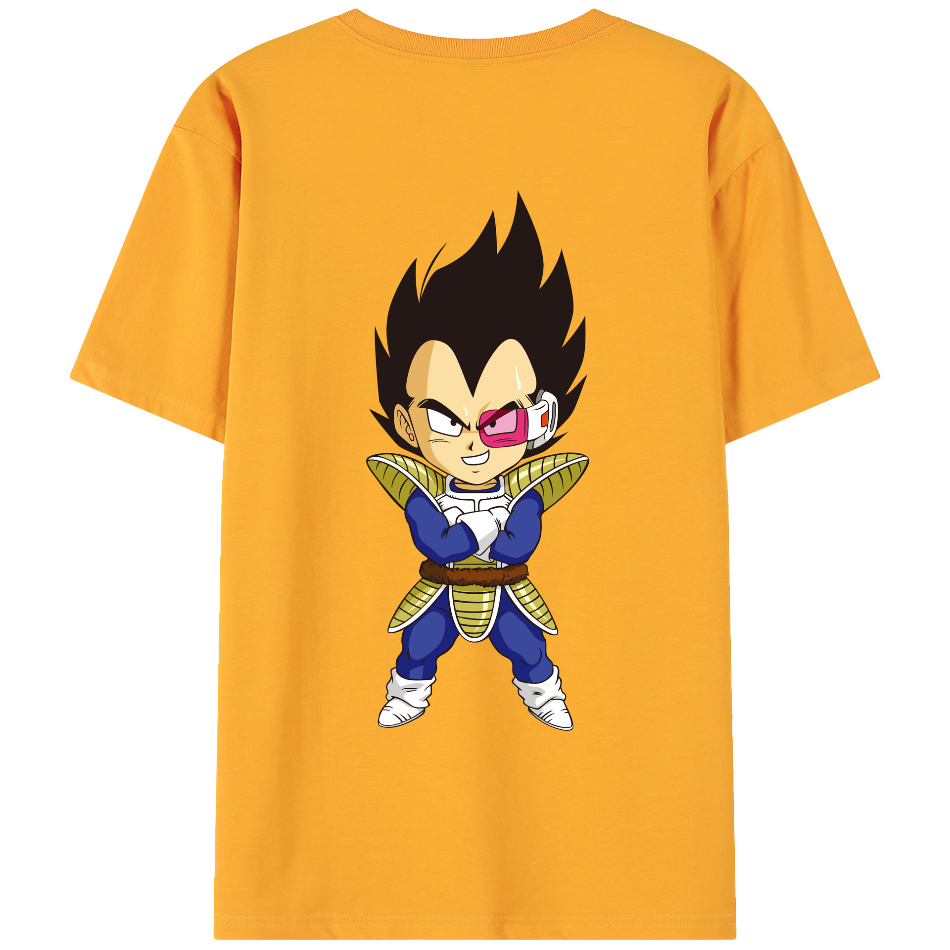 （画像用） ドラゴンボール ベジータ四世（Bejīta Yonsei）DRAGON BALL Vegeta IV 綿100％ メンズ半袖Tシャツ（バックプリント） 通気性