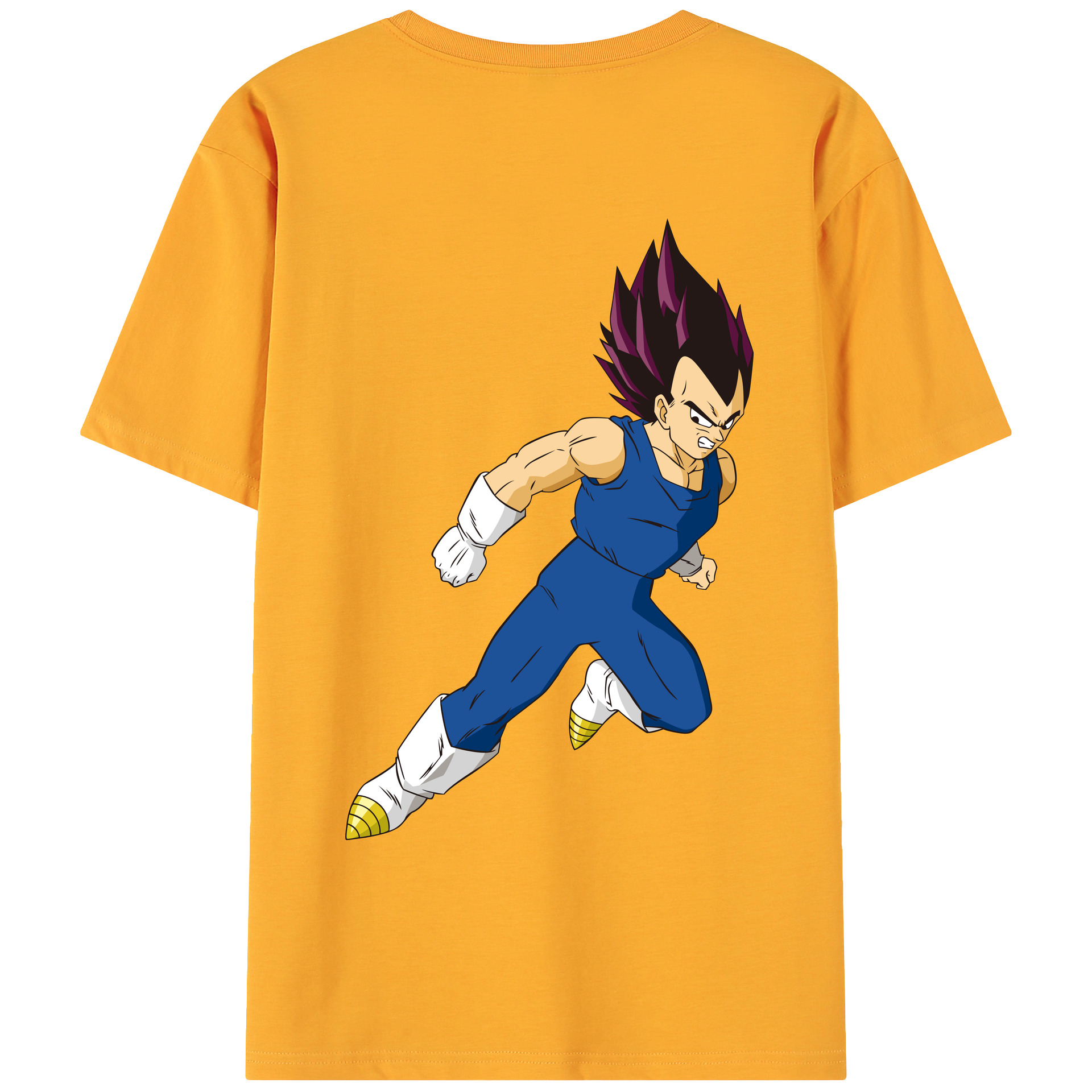 （画像用） ドラゴンボール ベジータ四世（Bejīta Yonsei）DRAGON BALL Vegeta IV 綿100％ メンズ半袖Tシャツ（バックプリント） 通気性