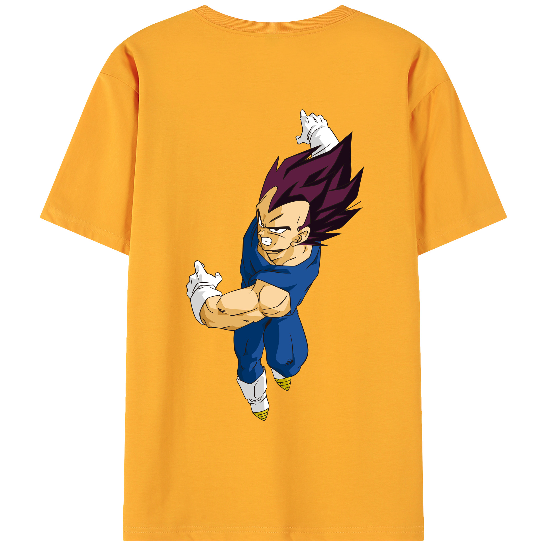 （画像用） ドラゴンボール ベジータ四世（Bejīta Yonsei）DRAGON BALL Vegeta IV 綿100％ メンズ半袖Tシャツ（バックプリント） 通気性