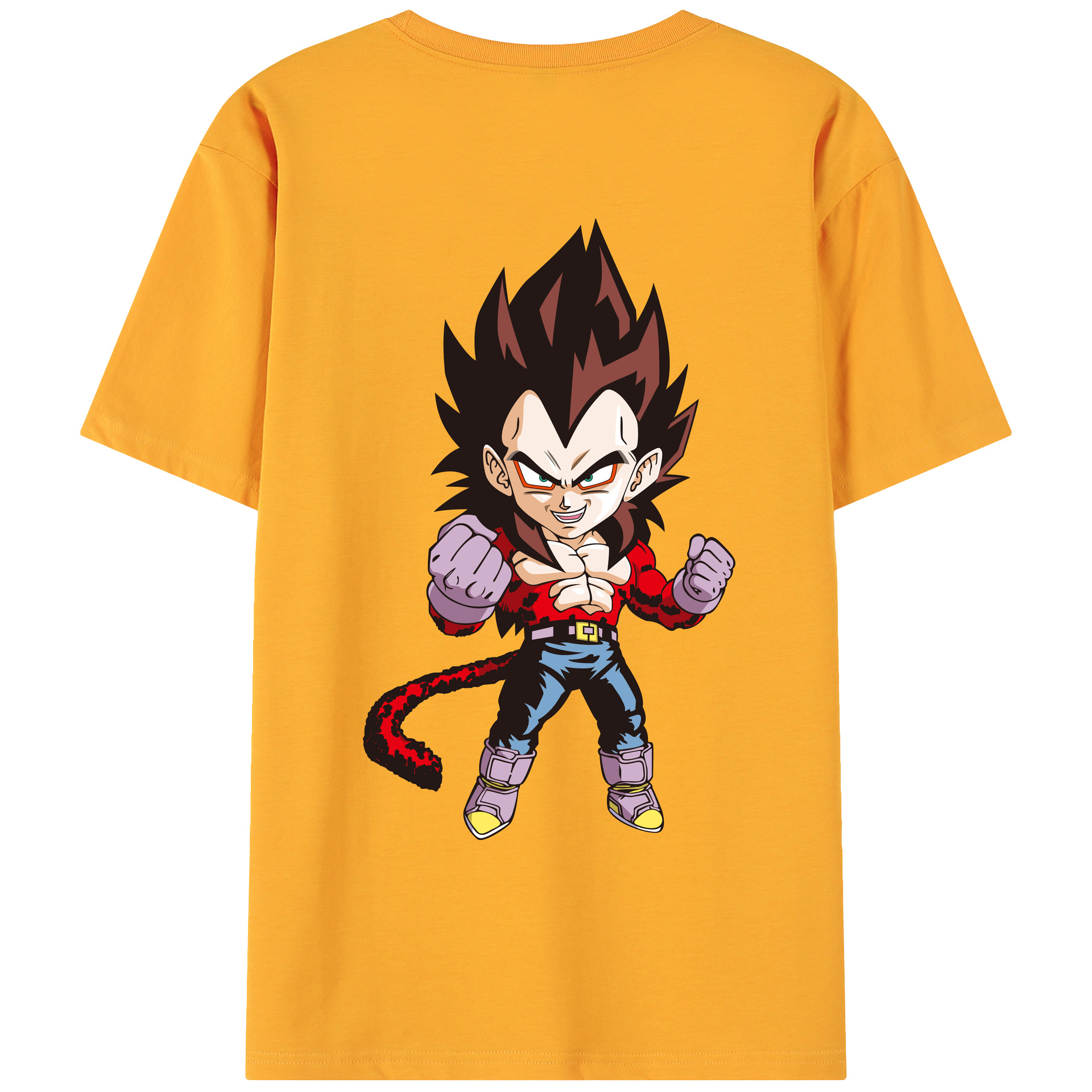 （画像用） ドラゴンボール ベジータ四世（Bejīta Yonsei）DRAGON BALL Vegeta IV 綿100％ メンズ半袖Tシャツ（バックプリント） 通気性