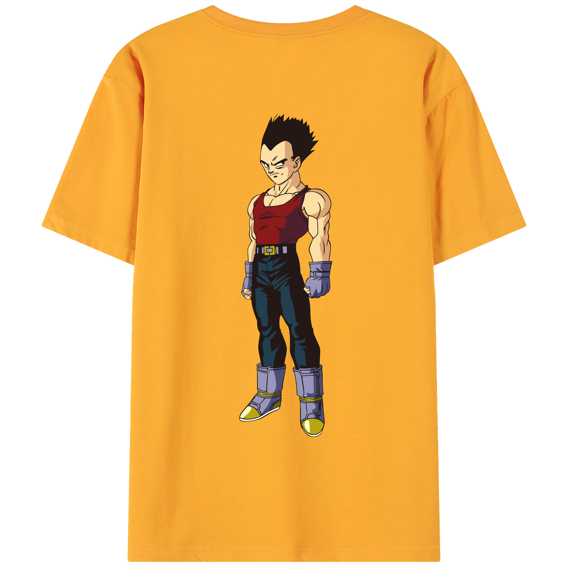 （画像用） ドラゴンボール ベジータ四世（Bejīta Yonsei）DRAGON BALL Vegeta IV 綿100％ メンズ半袖Tシャツ（バックプリント） 通気性