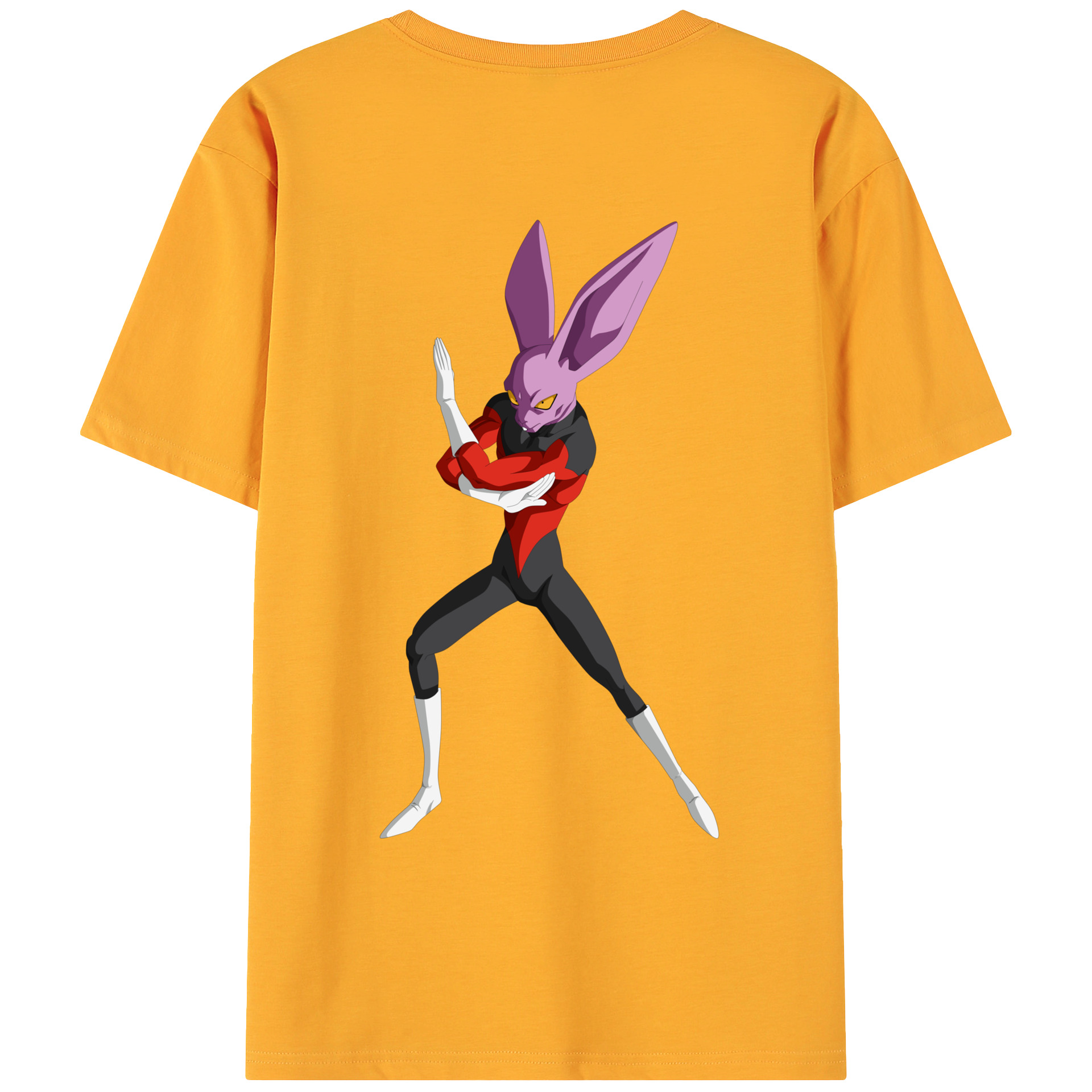 （画像用） ドラゴンボール ビルス 破壊神ビルス DRAGON BALL Beerus Birusu 綿100％ メンズ半袖Tシャツ（バックプリント） 通気性