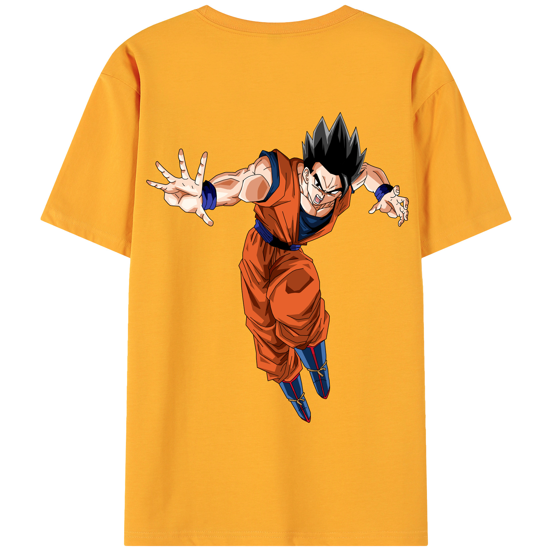 （画像用） ドラゴンボール 孫 悟飯（そんごはん）DRAGON BALL Son Gohan 綿100％ メンズ半袖Tシャツ（バックプリント） 通気性