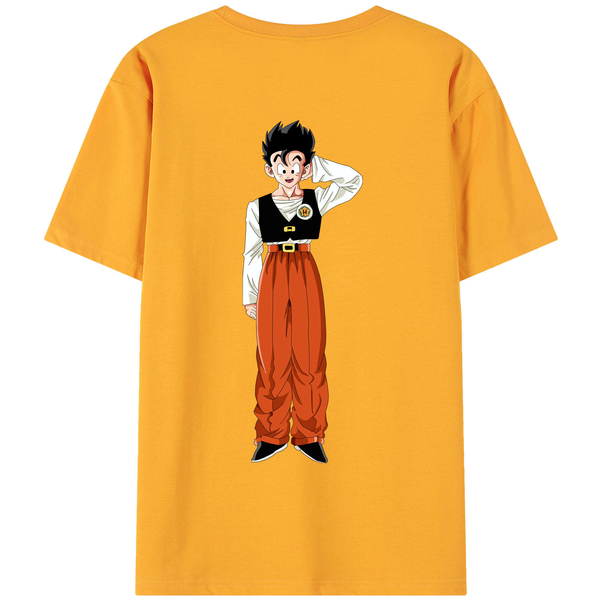 （画像用） ドラゴンボール 孫 悟飯（そんごはん）DRAGON BALL Son Gohan 綿100％ メンズ半袖Tシャツ（バックプリント） 通気性
