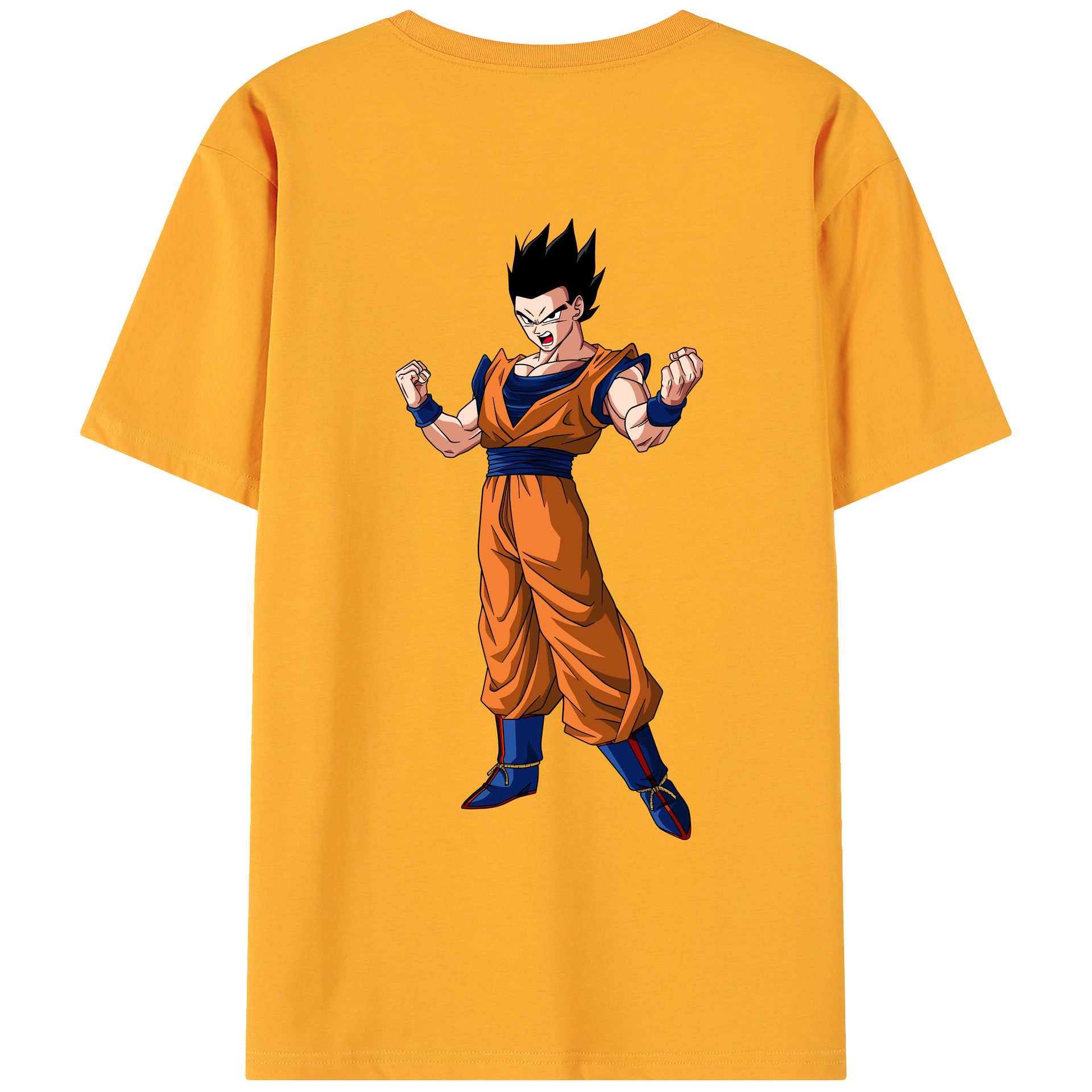 （画像用） ドラゴンボール 孫 悟飯（そんごはん）DRAGON BALL Son Gohan 綿100％ メンズ半袖Tシャツ（バックプリント） 通気性
