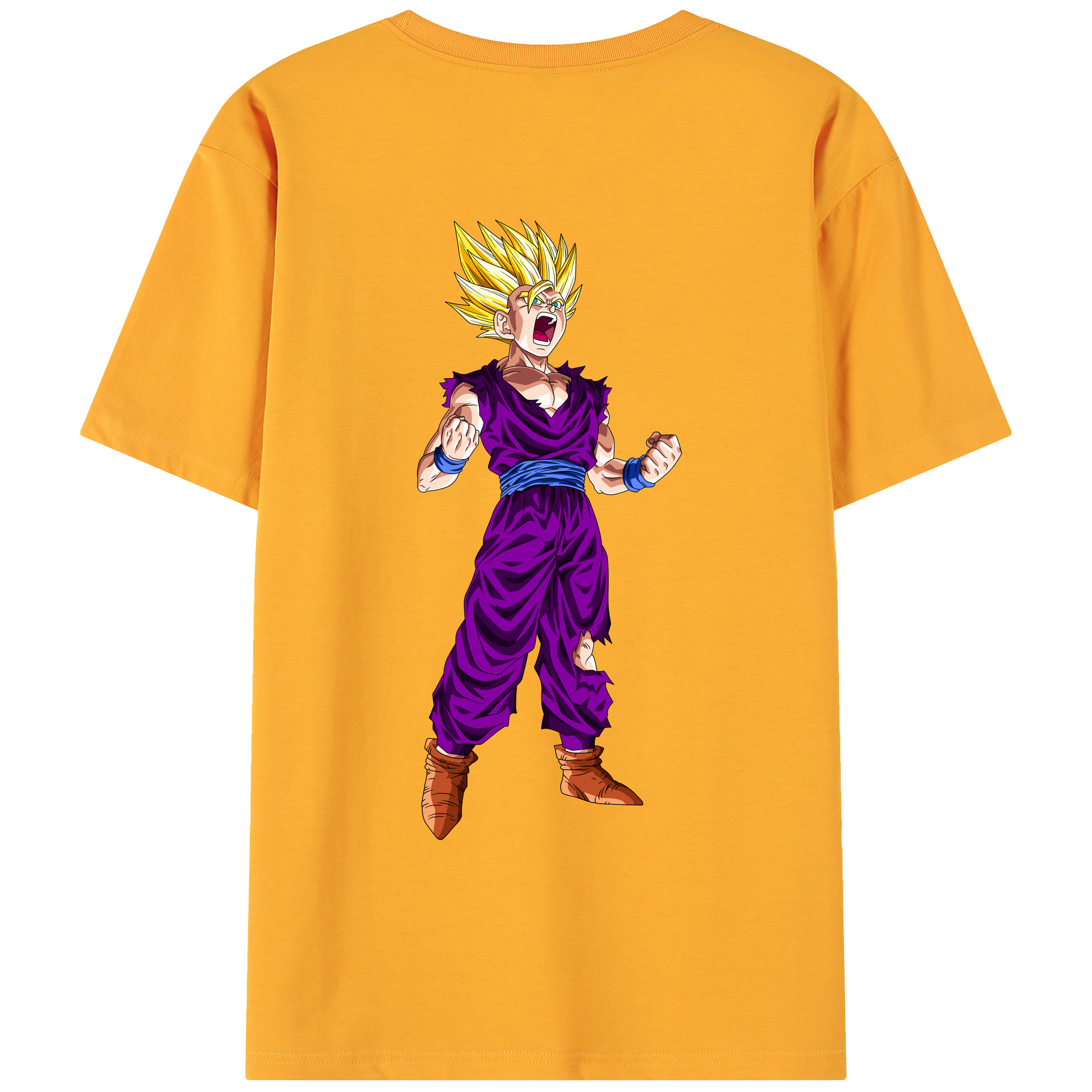 （画像用） ドラゴンボール 孫 悟飯（そんごはん）DRAGON BALL Son Gohan 綿100％ メンズ半袖Tシャツ（バックプリント） 通気性