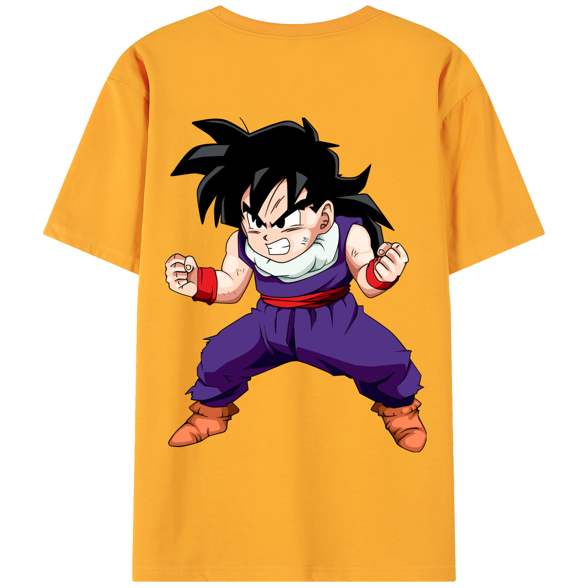 （画像用） ドラゴンボール 孫 悟飯（そんごはん）DRAGON BALL Son Gohan 綿100％ メンズ半袖Tシャツ（バックプリント） 通気性
