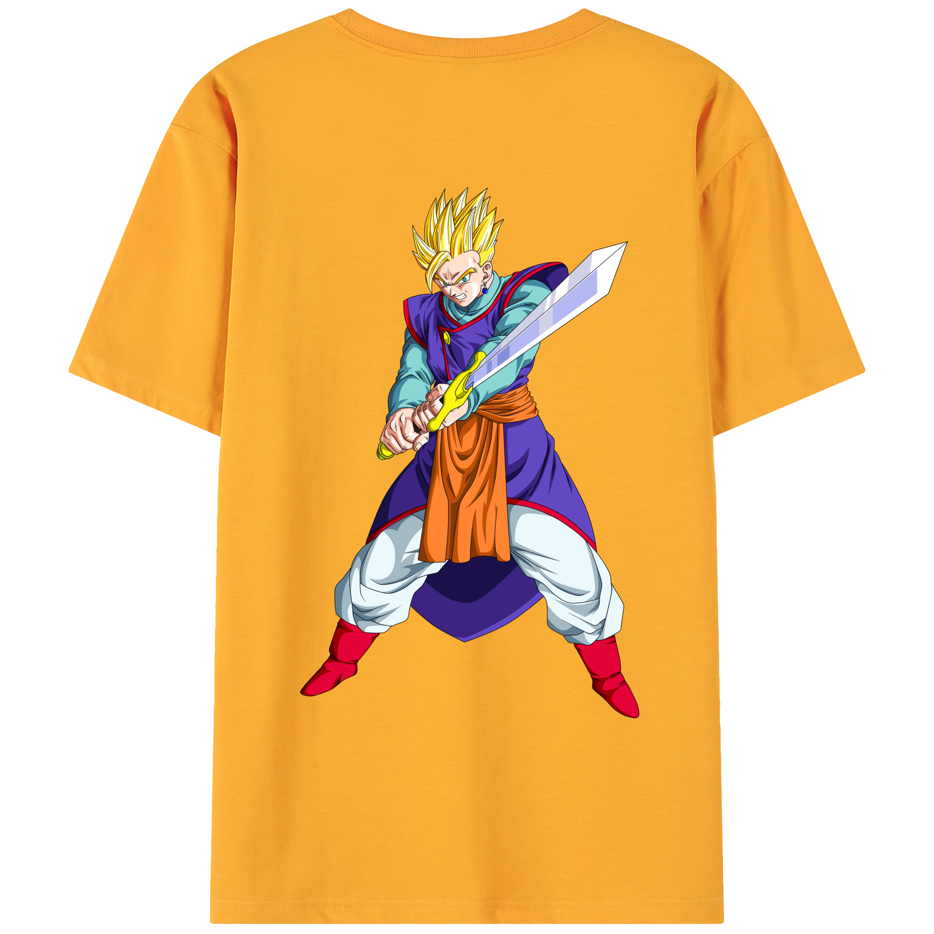 （画像用） ドラゴンボール 孫 悟飯（そんごはん）DRAGON BALL Son Gohan 綿100％ メンズ半袖Tシャツ（バックプリント） 通気性