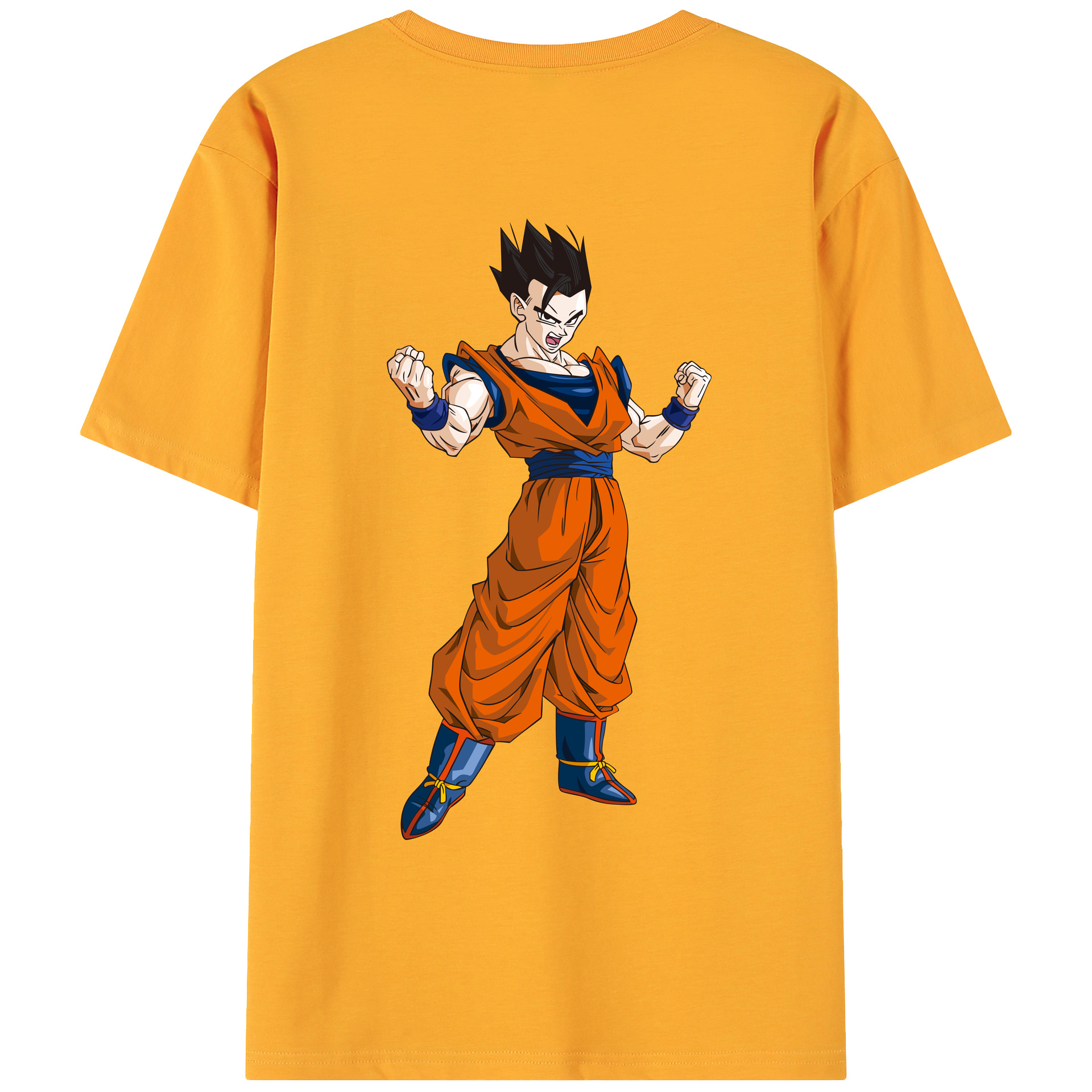 （画像用） ドラゴンボール 孫 悟飯（そんごはん）DRAGON BALL Son Gohan 綿100％ メンズ半袖Tシャツ（バックプリント） 通気性