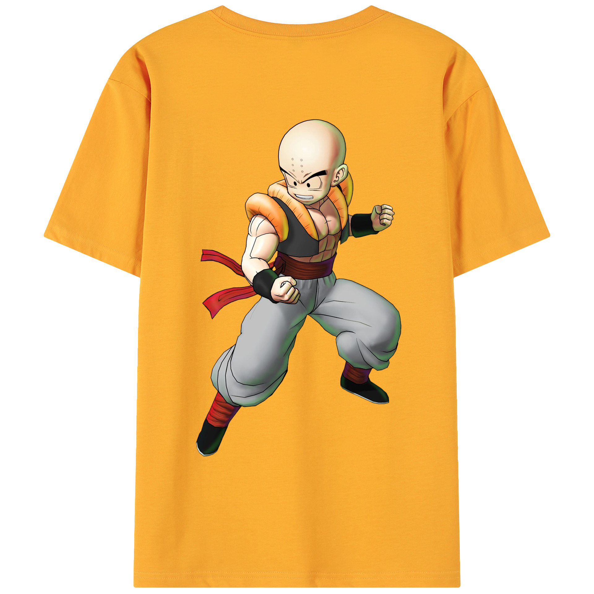 （画像用） ドラゴンボール クリリン DRAGON BALL krillin 綿100％ メンズ半袖Tシャツ（バックプリント） 通気性