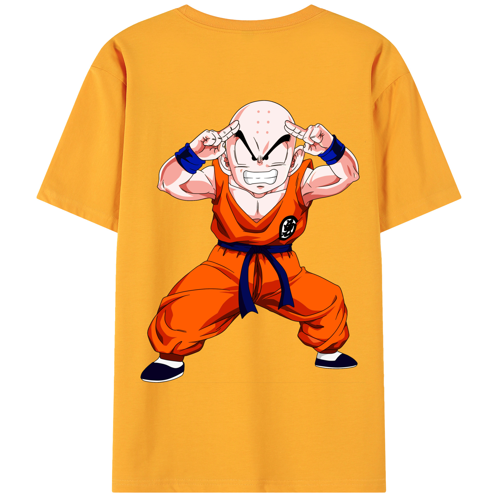 （画像用） ドラゴンボール クリリン DRAGON BALL krillin 綿100％ メンズ半袖Tシャツ（バックプリント） 通気性