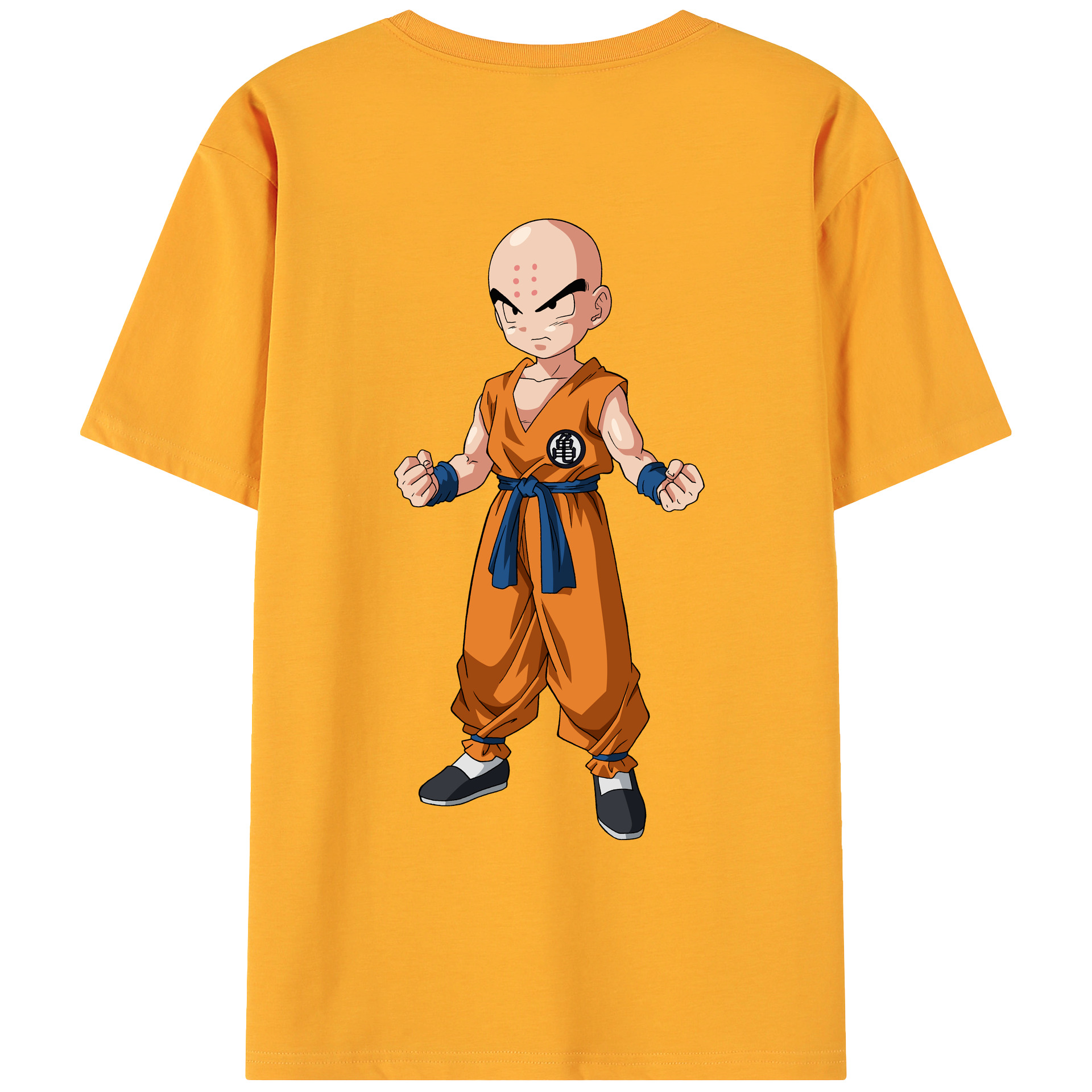（画像用） ドラゴンボール クリリン DRAGON BALL krillin 綿100％ メンズ半袖Tシャツ（バックプリント） 通気性