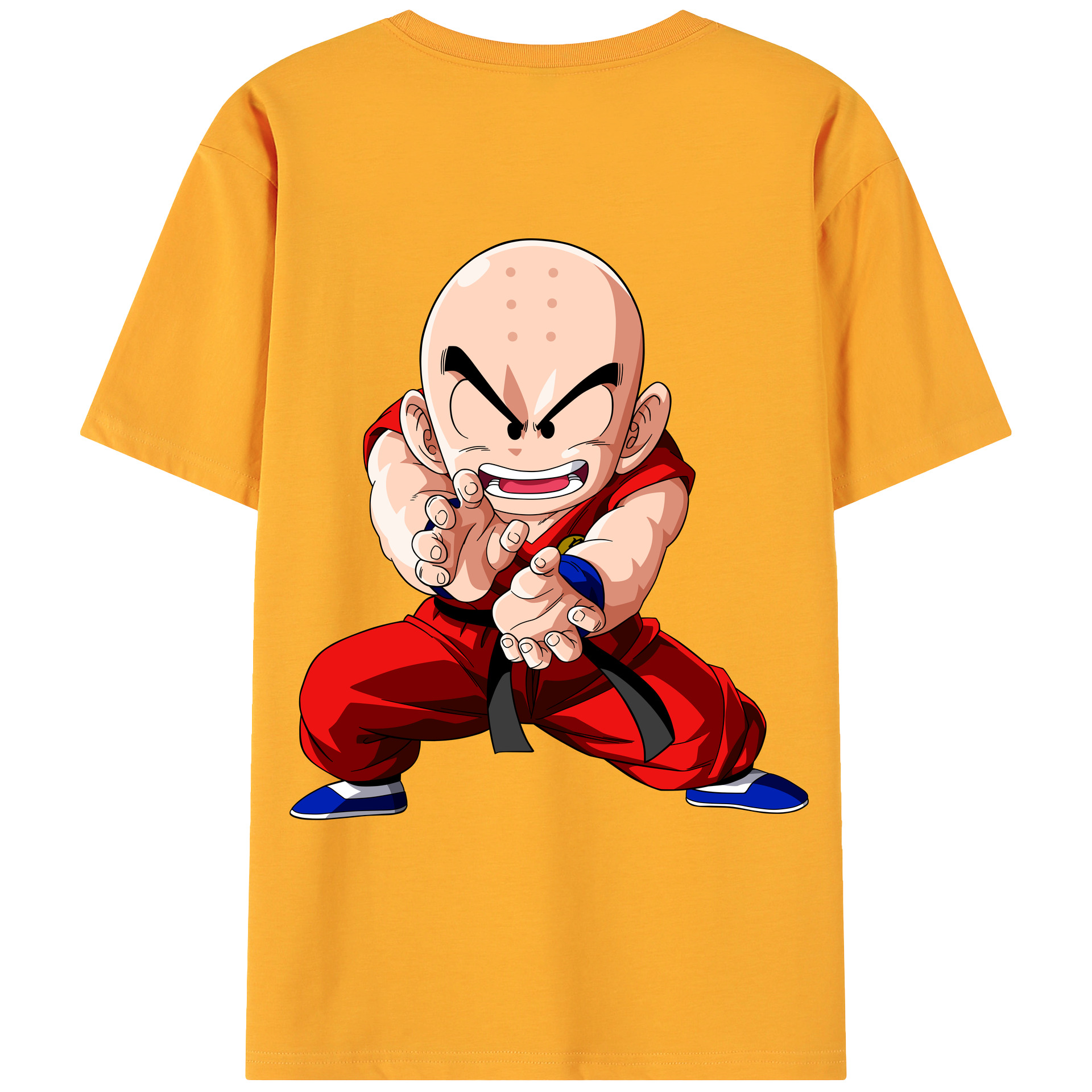 （画像用） ドラゴンボール クリリン DRAGON BALL krillin 綿100％ メンズ半袖Tシャツ（バックプリント） 通気性