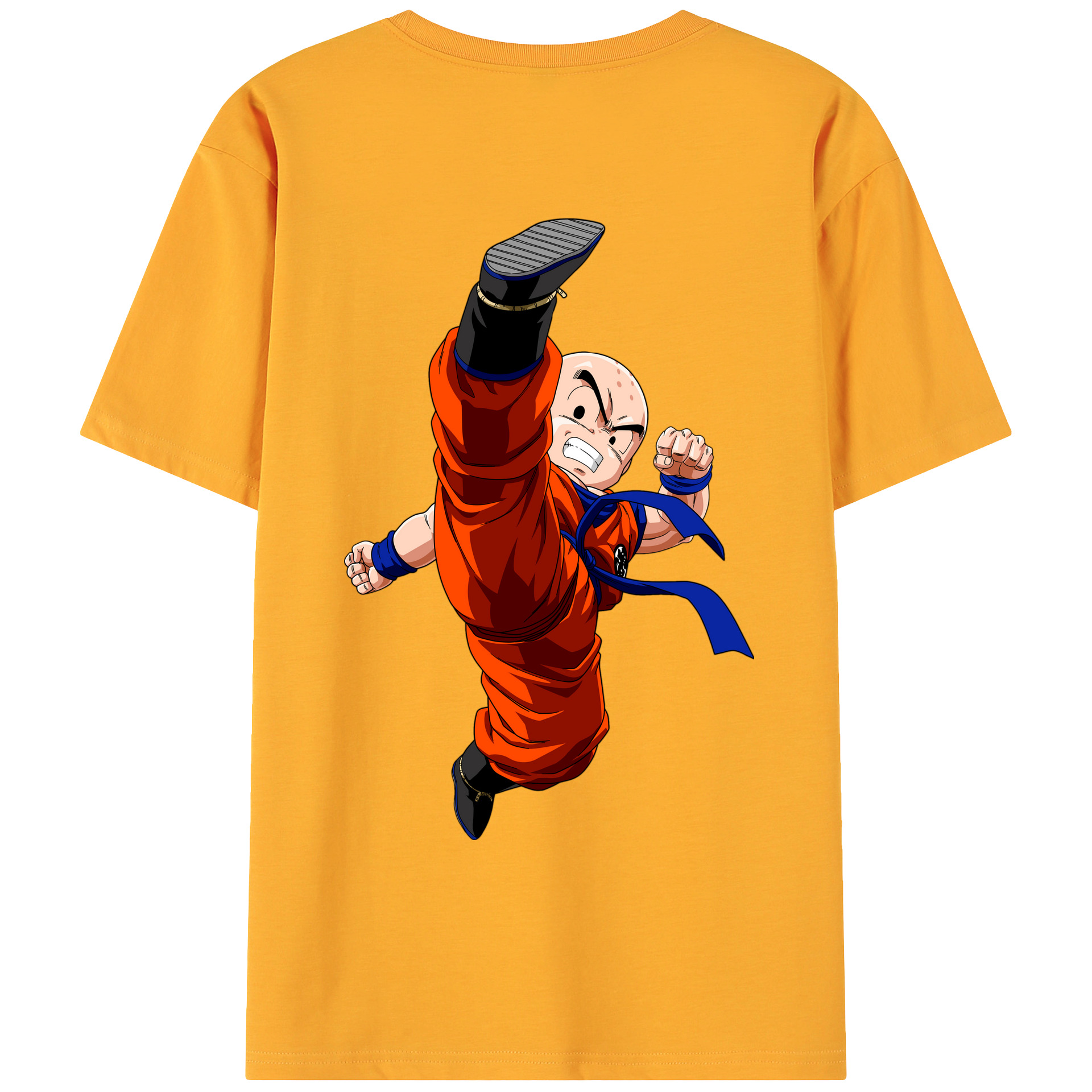 （画像用） ドラゴンボール クリリン DRAGON BALL krillin 綿100％ メンズ半袖Tシャツ（バックプリント） 通気性