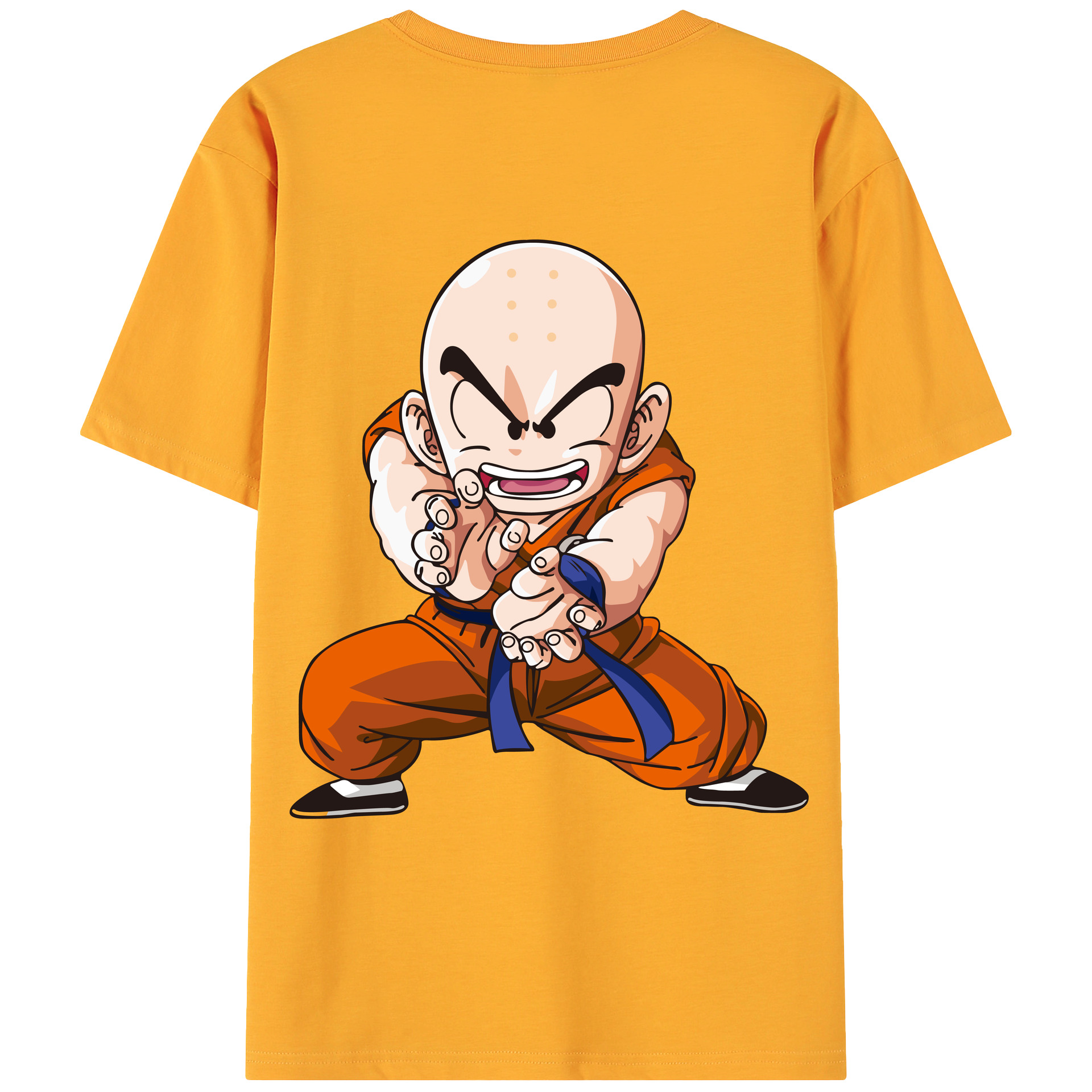 （画像用） ドラゴンボール クリリン DRAGON BALL krillin 綿100％ メンズ半袖Tシャツ（バックプリント） 通気性