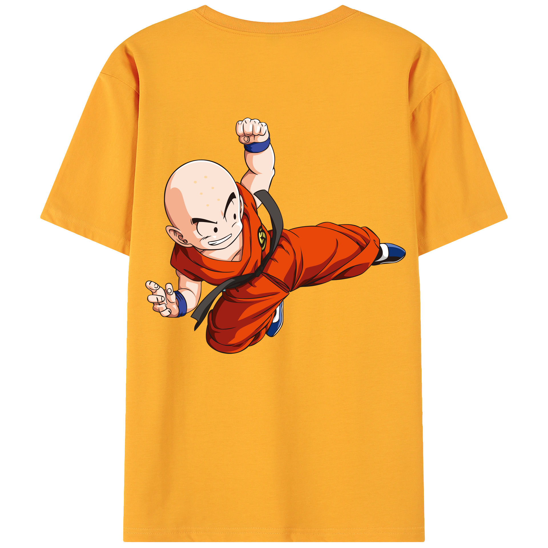（画像用） ドラゴンボール クリリン DRAGON BALL krillin 綿100％ メンズ半袖Tシャツ（バックプリント） 通気性