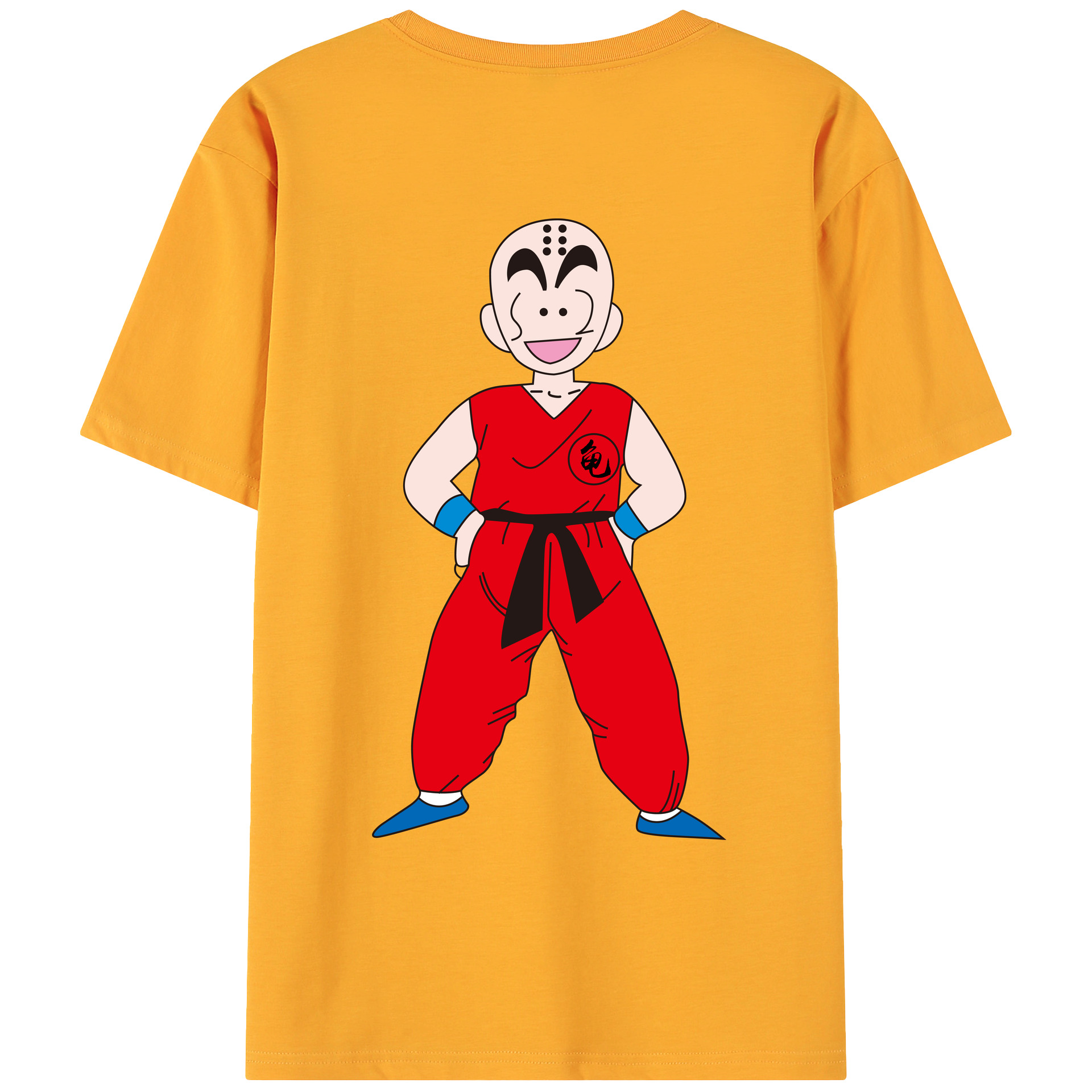（画像用） ドラゴンボール クリリン DRAGON BALL krillin 綿100％ メンズ半袖Tシャツ（バックプリント） 通気性