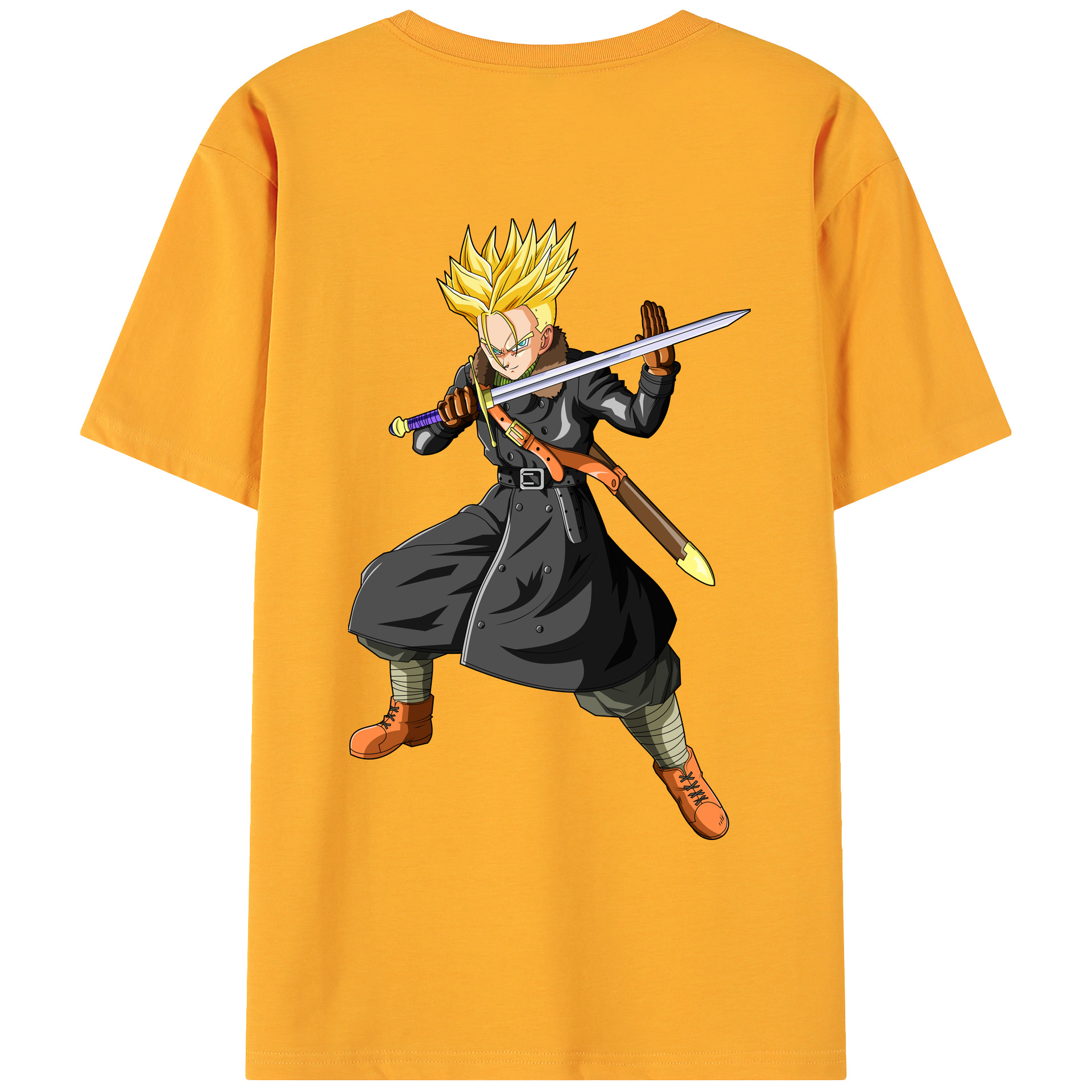 （画像用） ドラゴンボール トランクス（Torankusu）DRAGON BALL Trunks 綿100％ メンズ半袖Tシャツ（バックプリント） 通気性