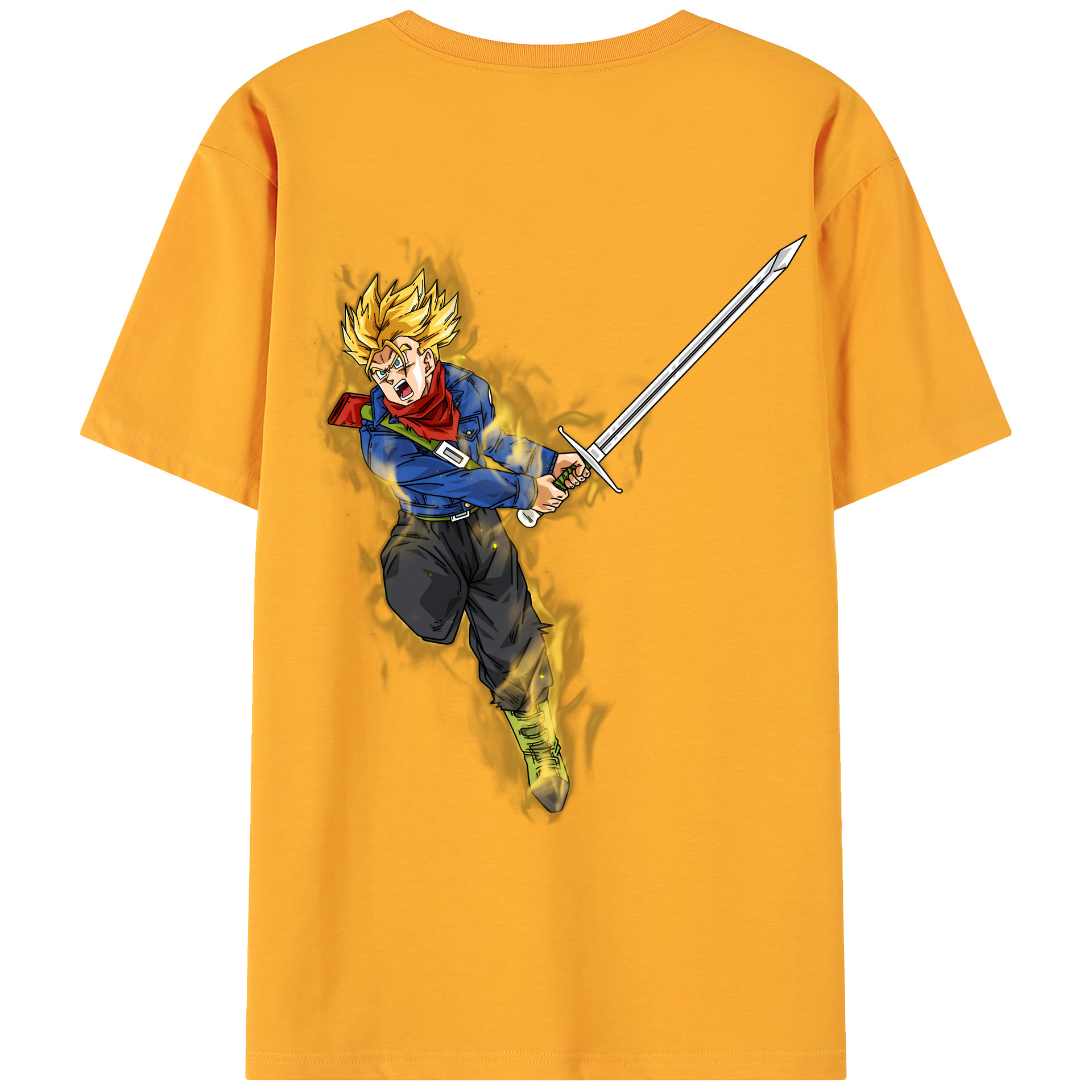 （画像用） ドラゴンボール トランクス（Torankusu）DRAGON BALL Trunks 綿100％ メンズ半袖Tシャツ（バックプリント） 通気性
