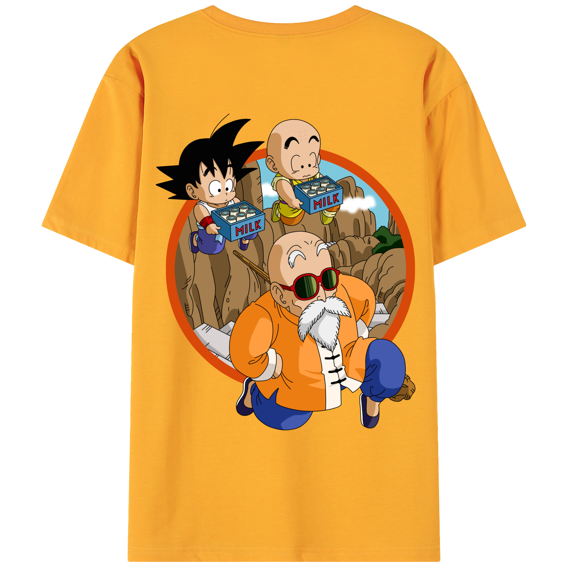 （画像用） ドラゴンボール 亀仙人（かめせんにん） DRAGON BALL Master Roshi Kame Sennin 綿100％ メンズ半袖Tシャツ（バックプリント） 通気性