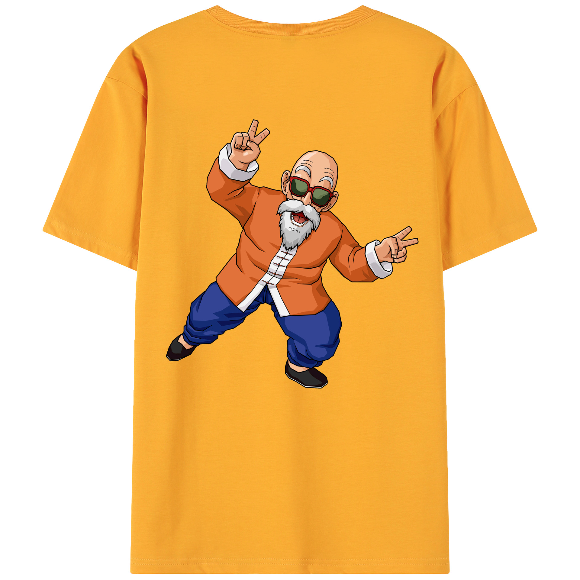 （画像用） ドラゴンボール 亀仙人（かめせんにん） DRAGON BALL Master Roshi Kame Sennin 綿100％ メンズ半袖Tシャツ（バックプリント） 通気性