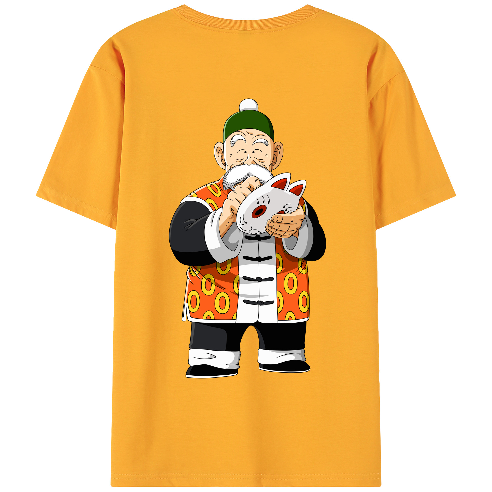 （画像用） ドラゴンボール 亀仙人（かめせんにん） DRAGON BALL Master Roshi Kame Sennin 綿100％ メンズ半袖Tシャツ（バックプリント） 通気性