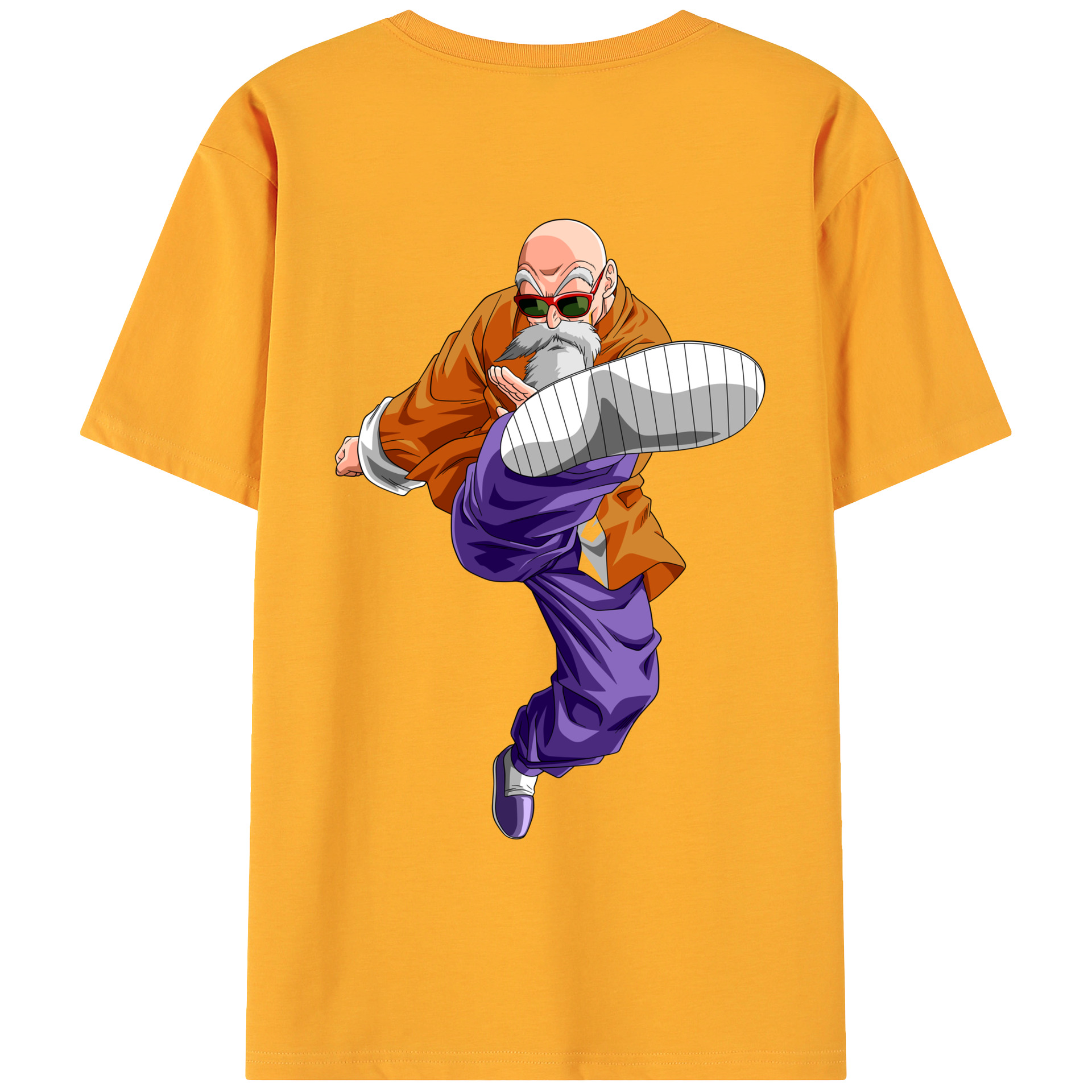 （画像用） ドラゴンボール 亀仙人（かめせんにん） DRAGON BALL Master Roshi Kame Sennin 綿100％ メンズ半袖Tシャツ（バックプリント） 通気性
