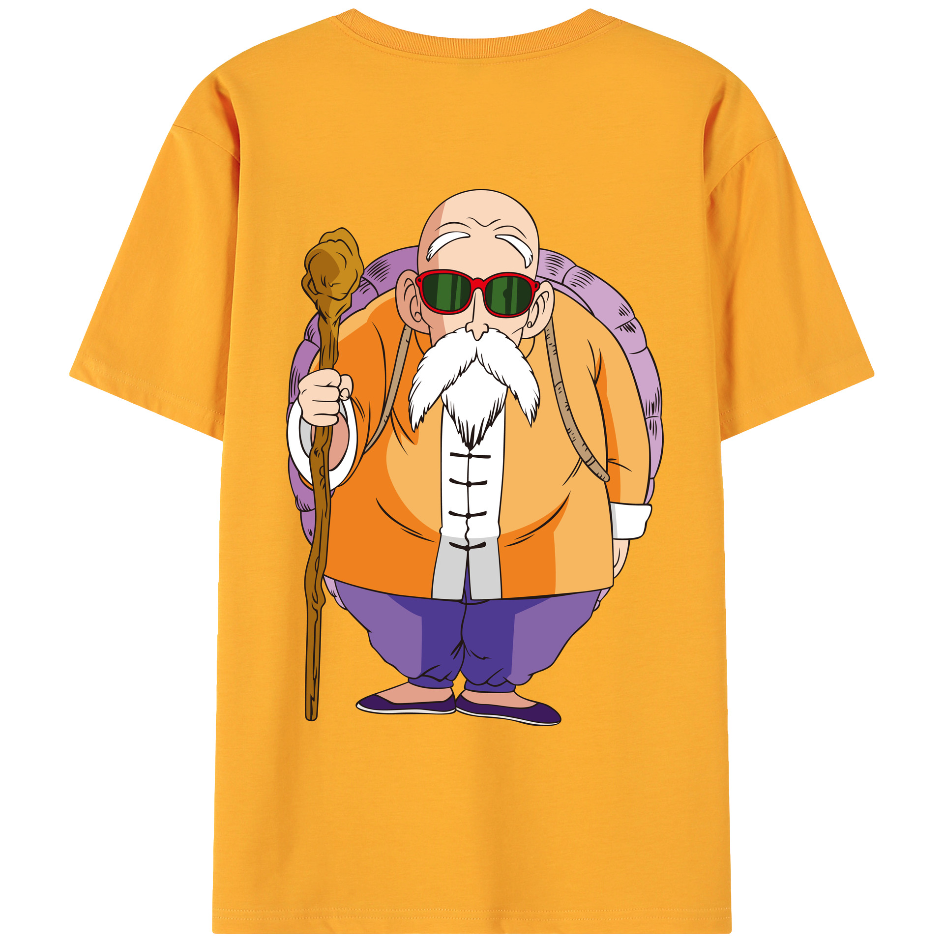 （画像用） ドラゴンボール 亀仙人（かめせんにん） DRAGON BALL Master Roshi Kame Sennin 綿100％ メンズ半袖Tシャツ（バックプリント） 通気性