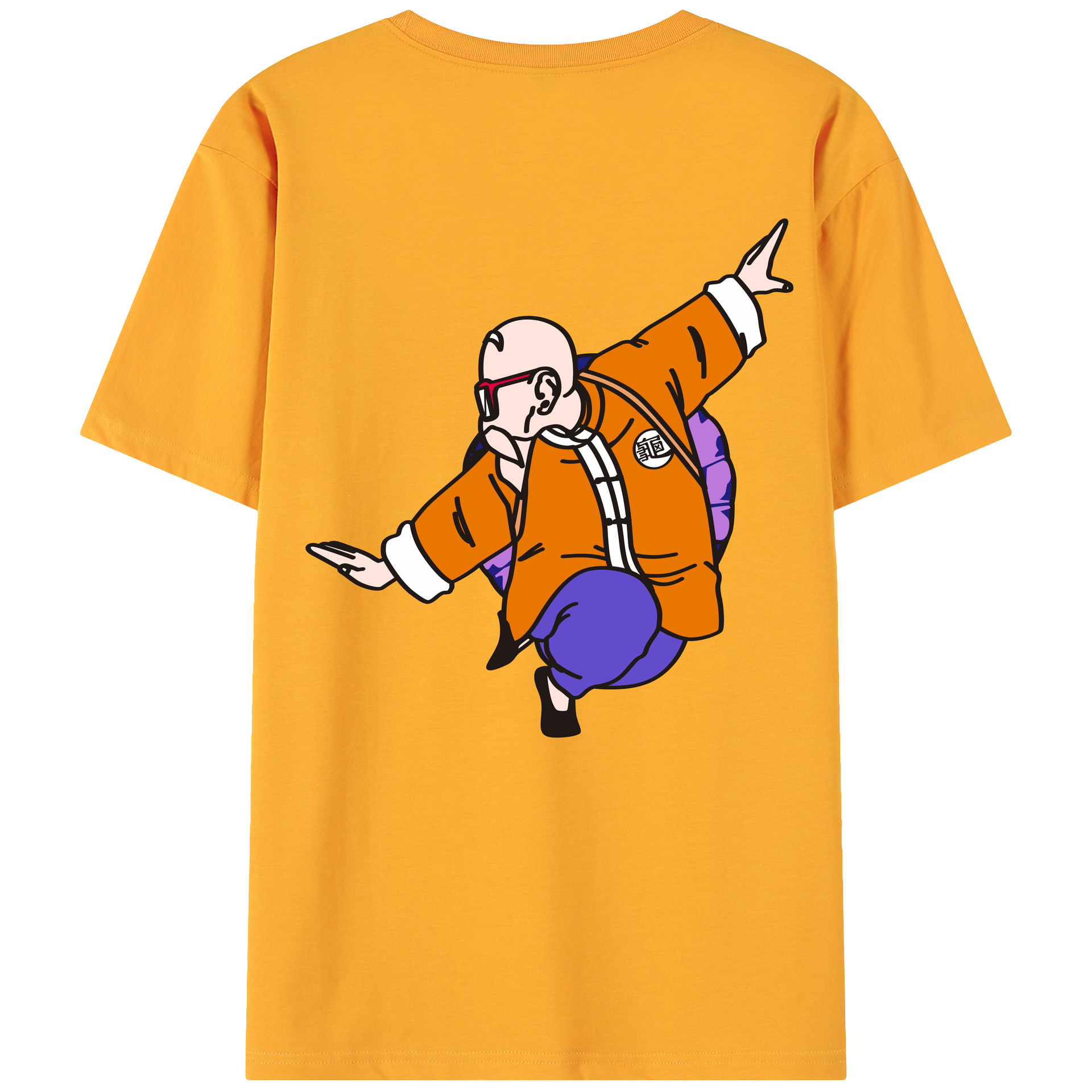 （画像用） ドラゴンボール 亀仙人（かめせんにん） DRAGON BALL Master Roshi Kame Sennin 綿100％ メンズ半袖Tシャツ（バックプリント） 通気性