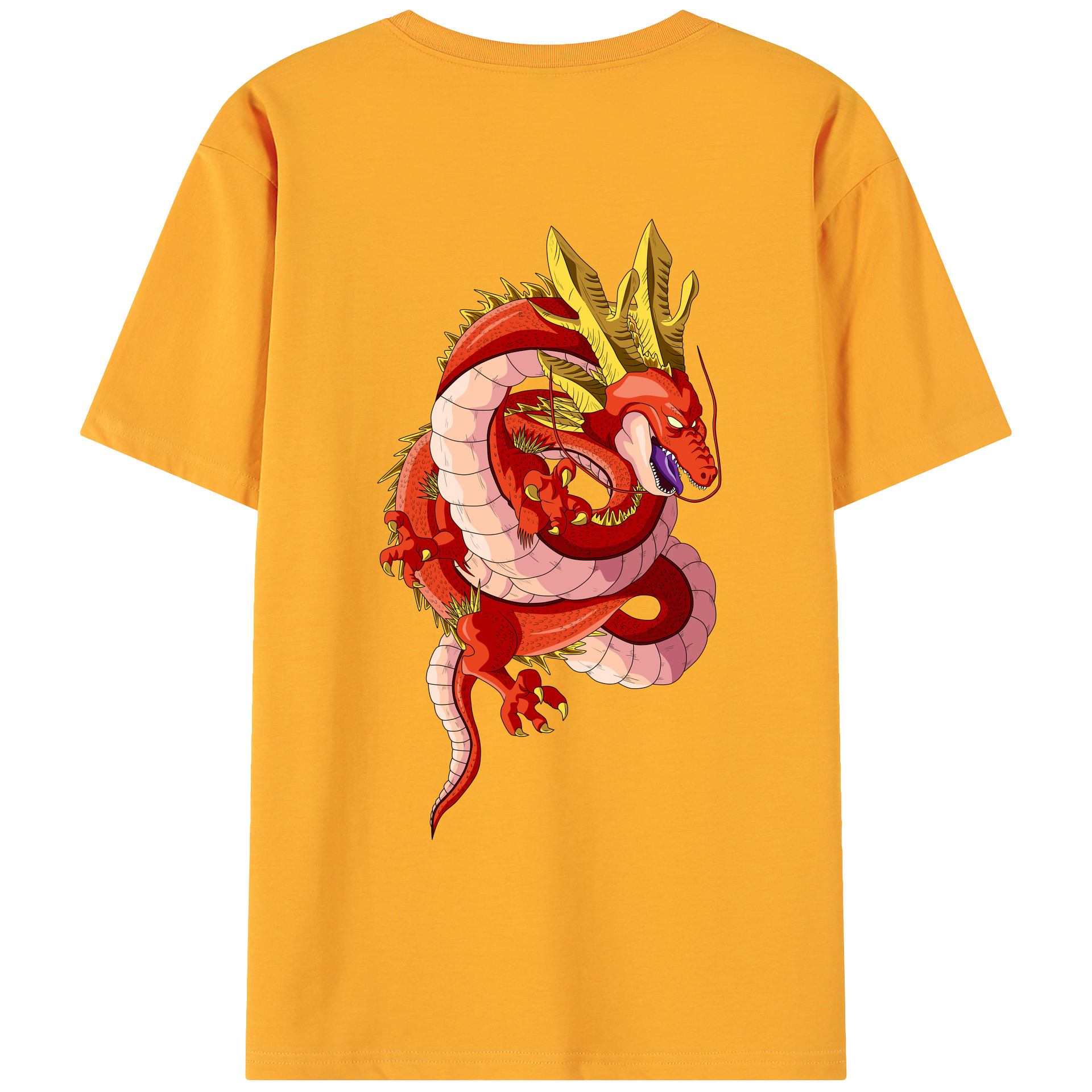 （画像用） ドラゴンボール 神龍 シェンロン DRAGON BALL Shenron 綿100％ メンズ半袖Tシャツ（バックプリント） 通気性