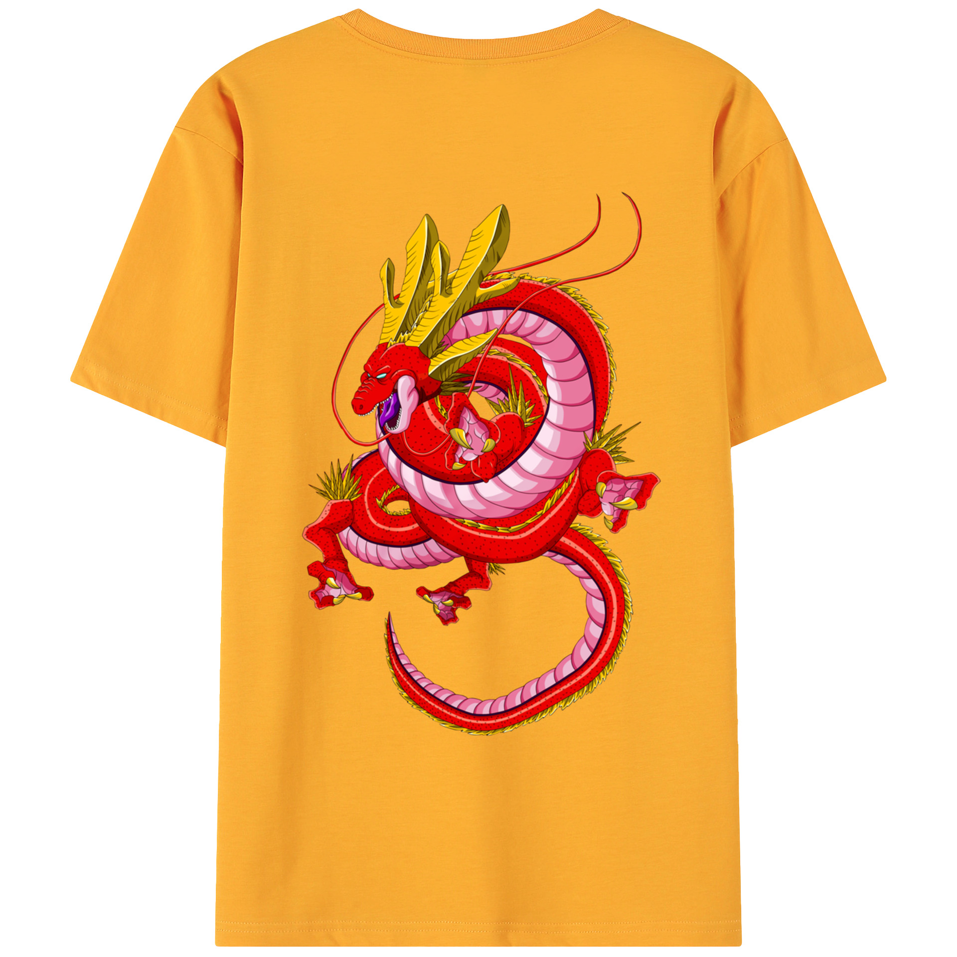 （画像用） ドラゴンボール 神龍 シェンロン DRAGON BALL Shenron 綿100％ メンズ半袖Tシャツ（バックプリント） 通気性